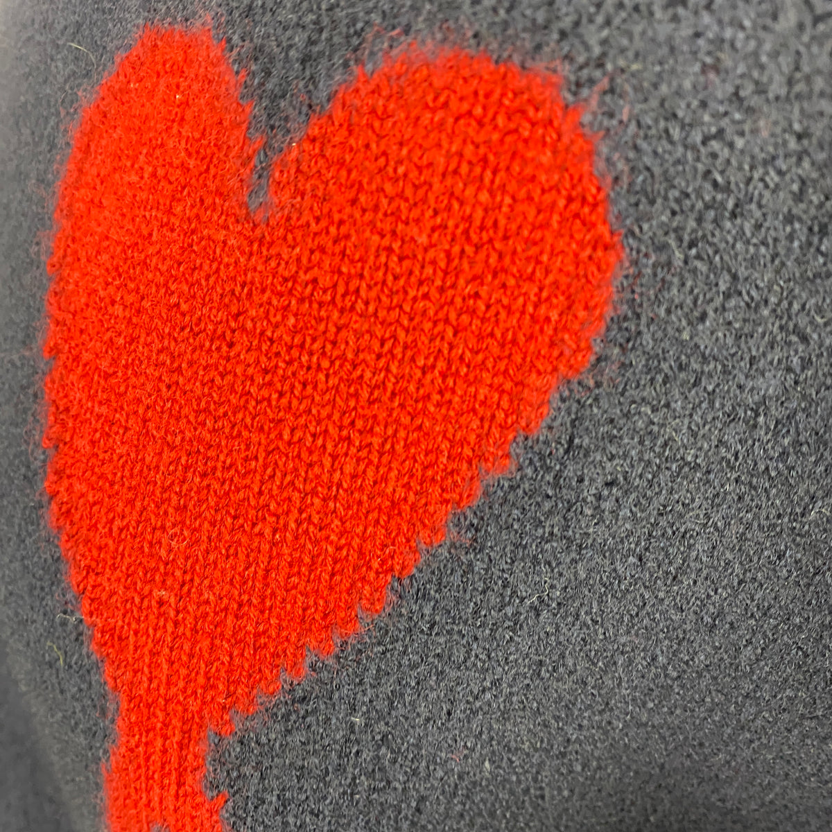 Ami Paris £375 Navy Thick Wool Ace of Hearts Sweater M