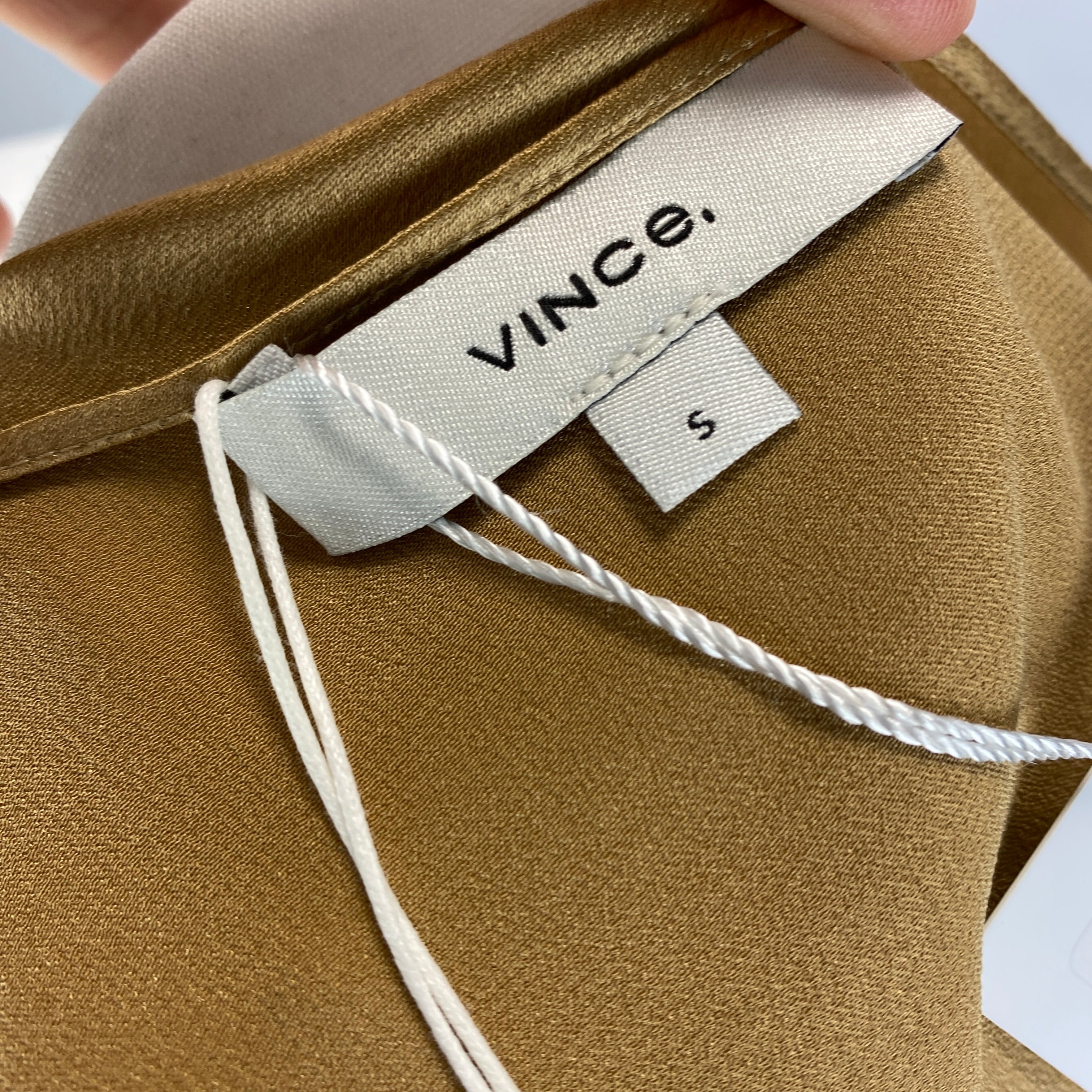 Vince New £195 Gold Silk Camisole S