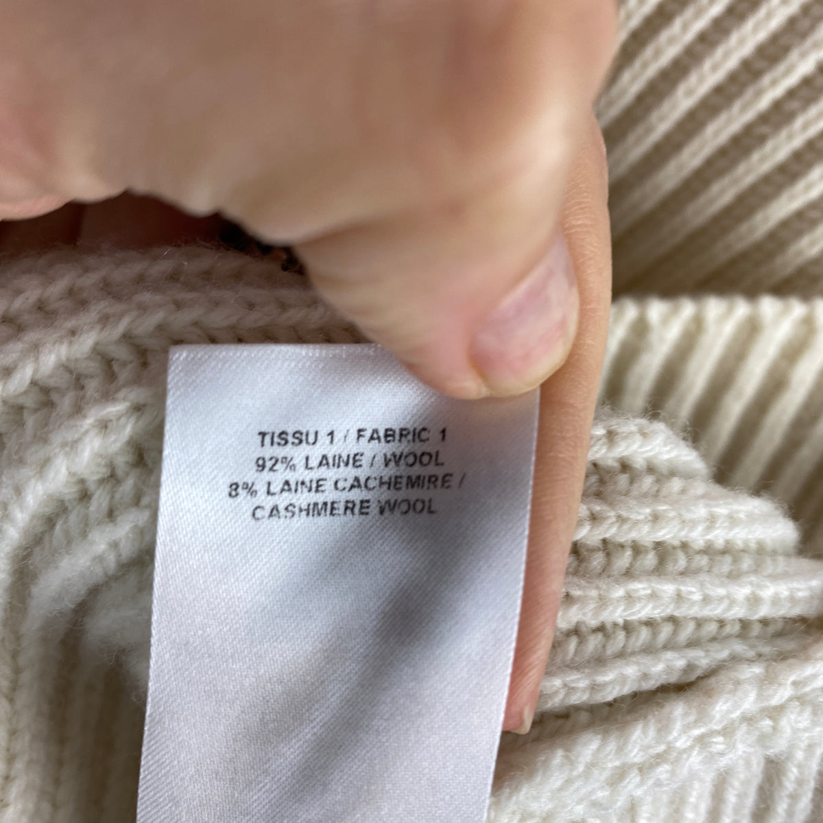 Alaia £2200 Cream Wool & Cashmere Chunky Rib Knit Cardigan XL