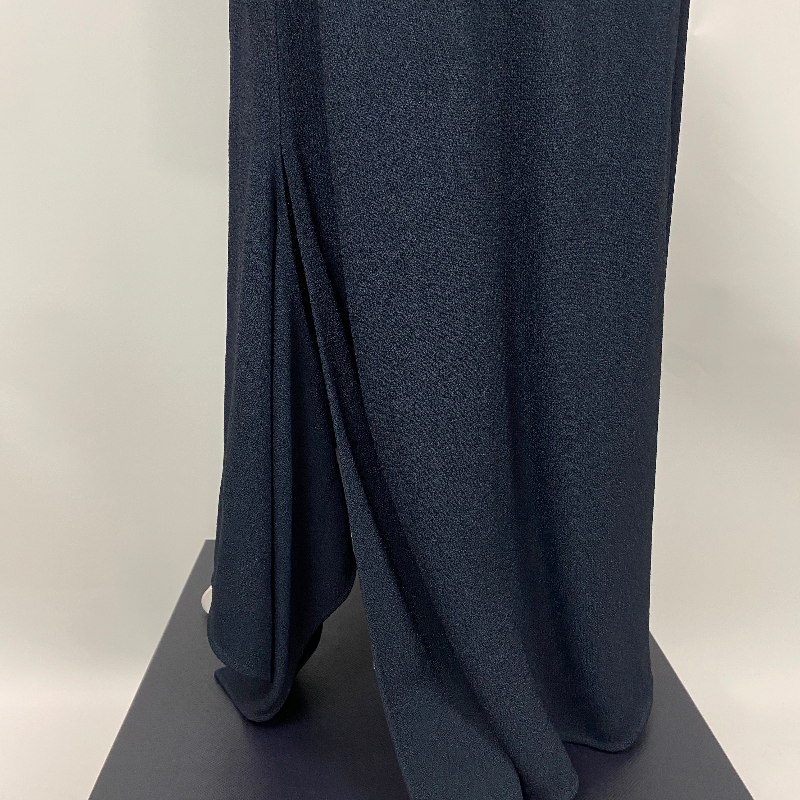 Victoria Beckham Navy Textured Crepe Maxi Dress L