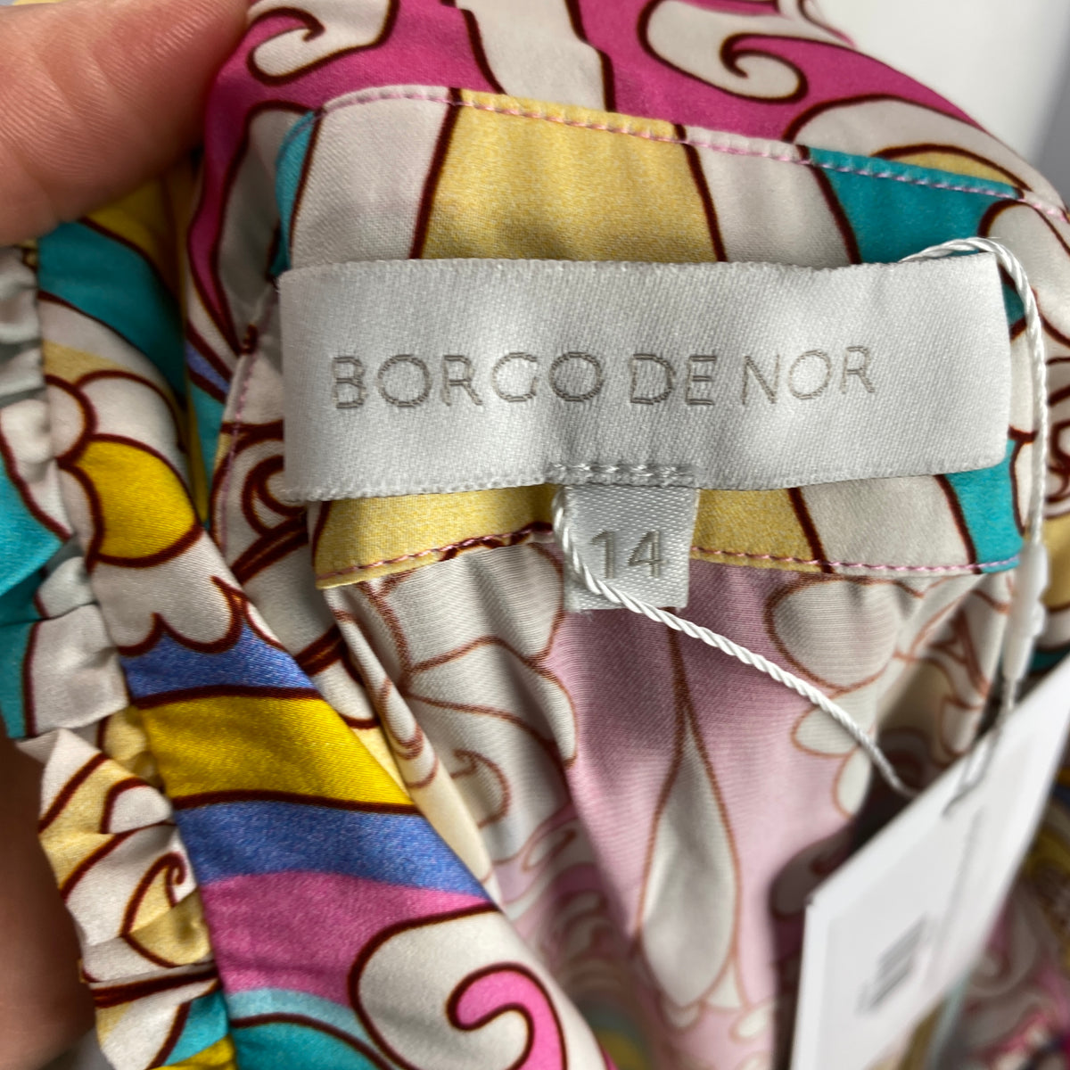 Borgo De Nor Brights Paisley Silk Maxi Shirtdress L