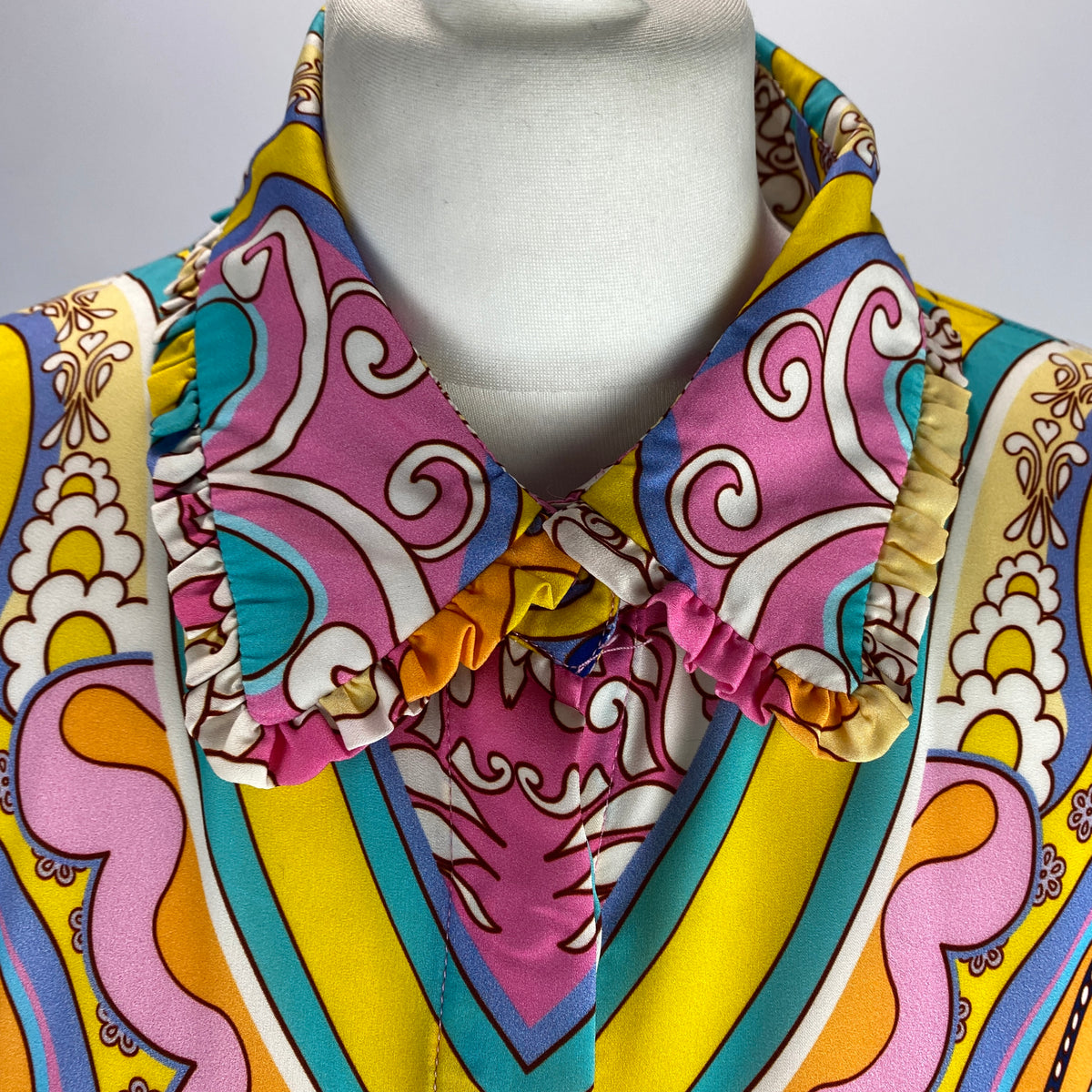 Borgo De Nor Brights Paisley Silk Maxi Shirtdress L
