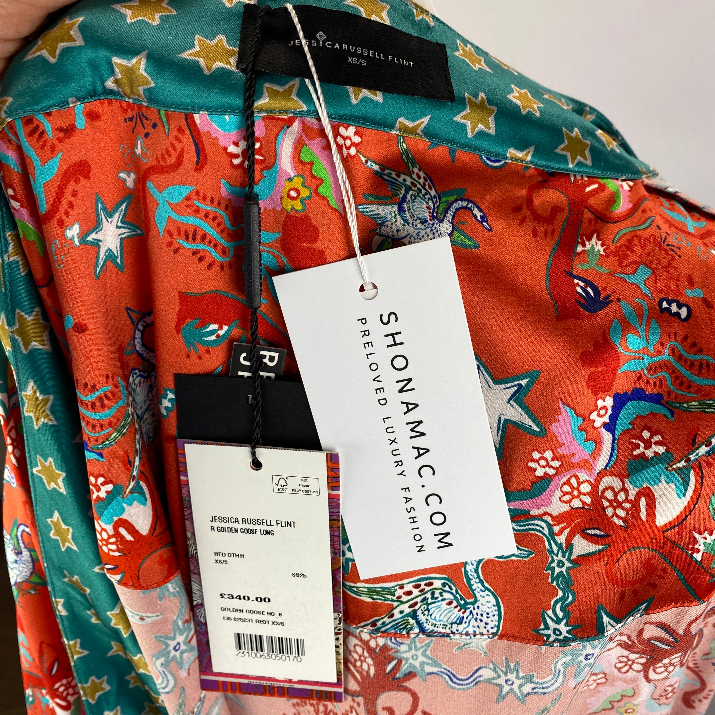 Jessica Russell Flint New £340 Golden Goose Silk Robe XS/S