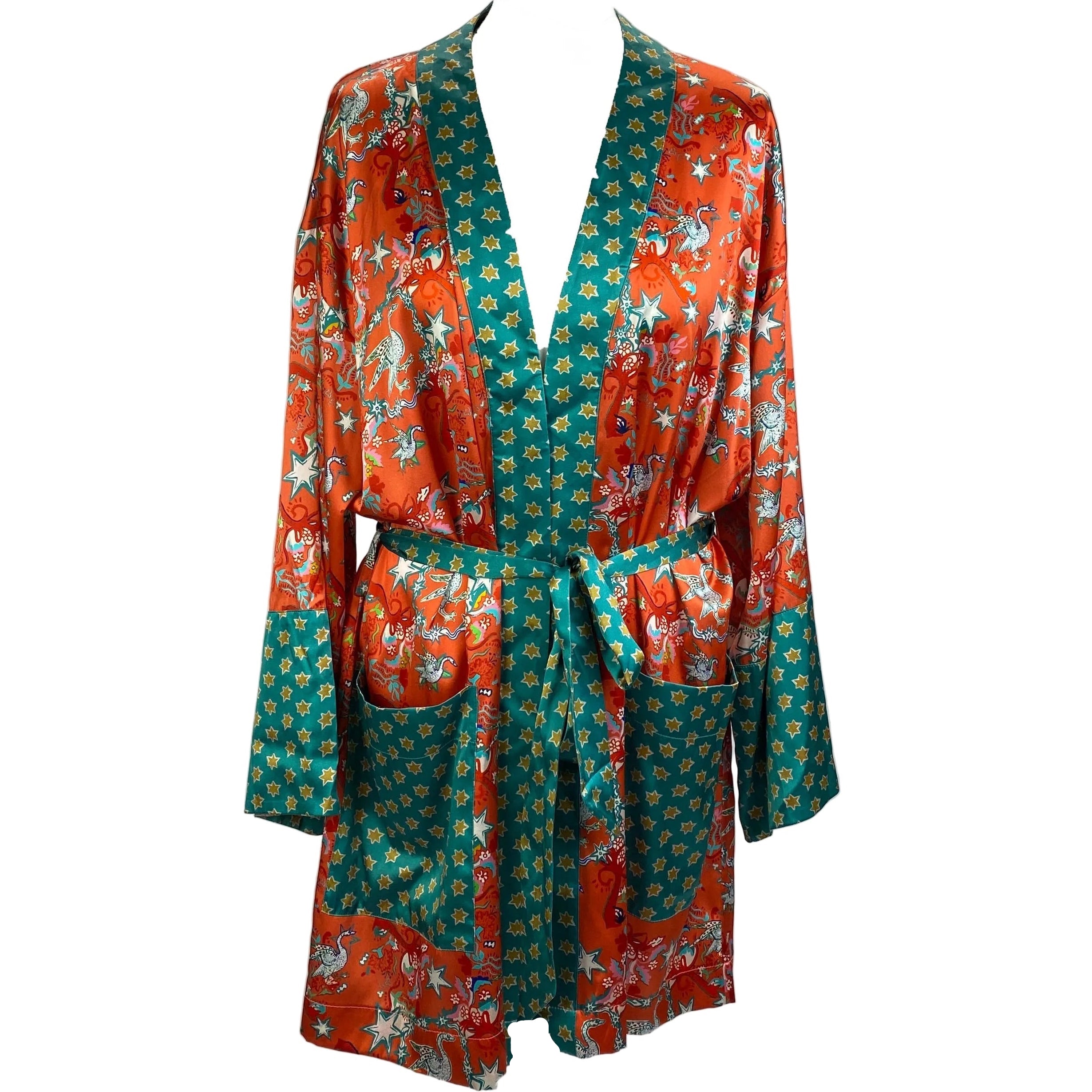 Jessica Russell Flint New £340 Golden Goose Silk Robe XS/S