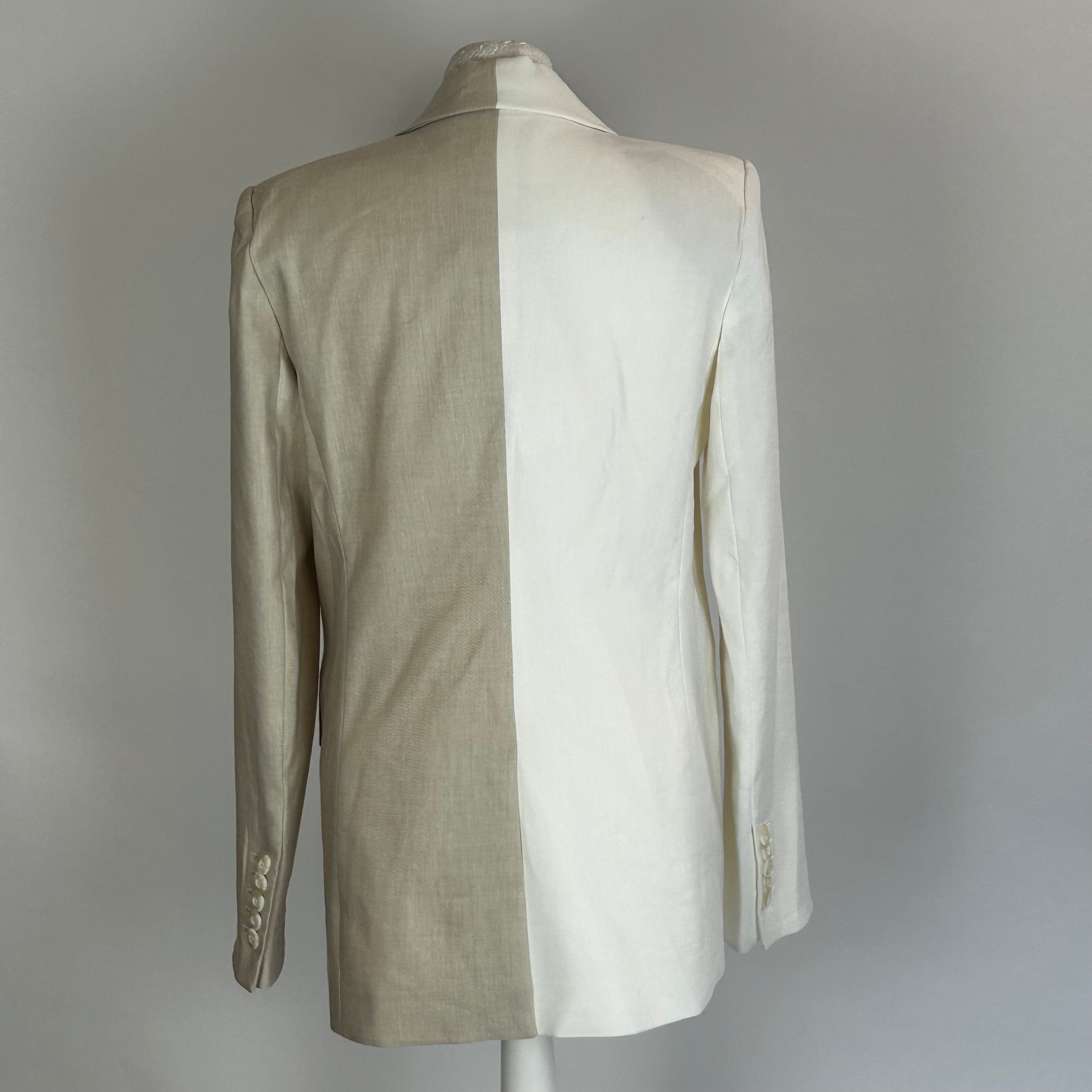 Veronica Beard New £548 White & Limestone Braeton Dickey Jacket S