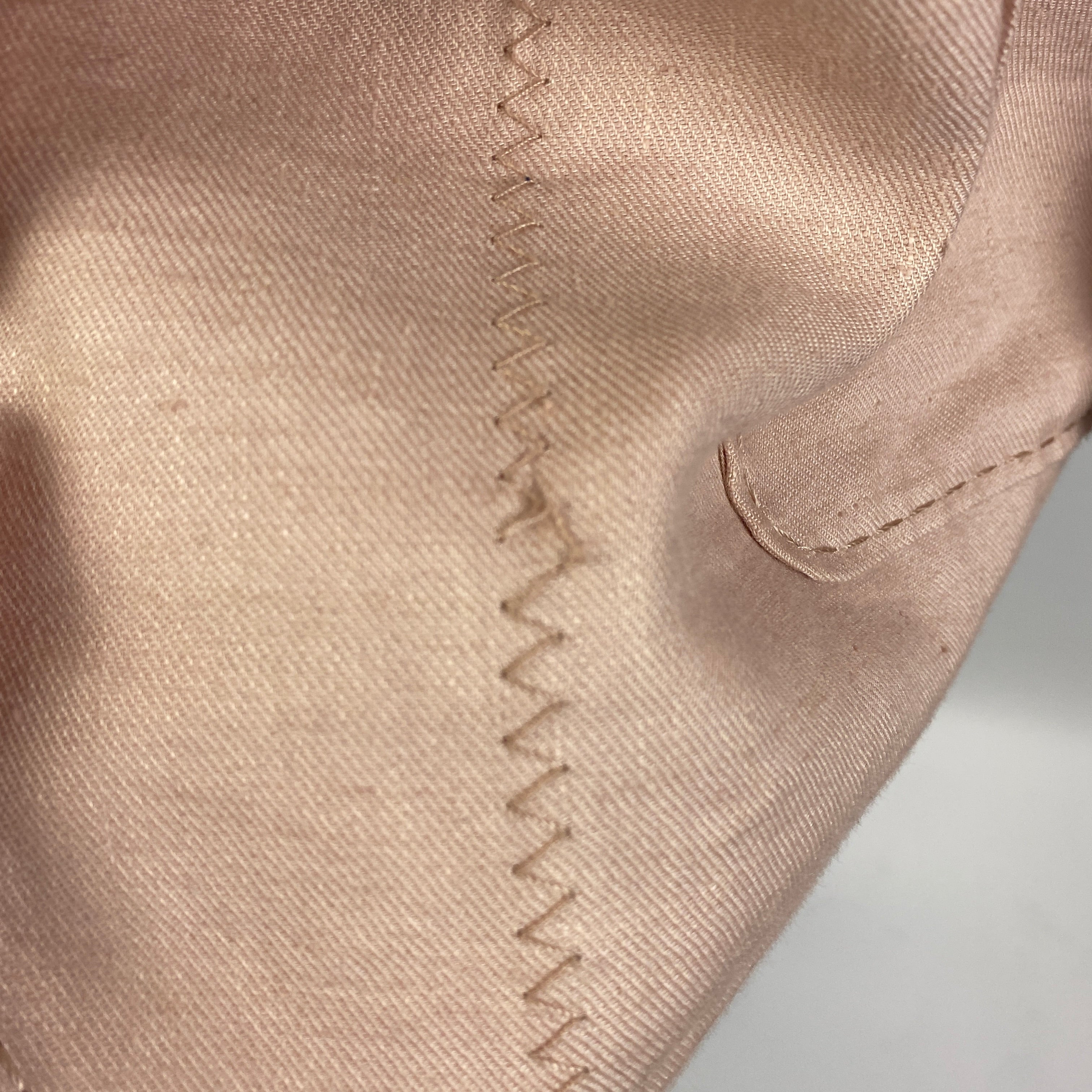 Zimmermann £1150 Nude Pink Topstitched Linen Jacket S