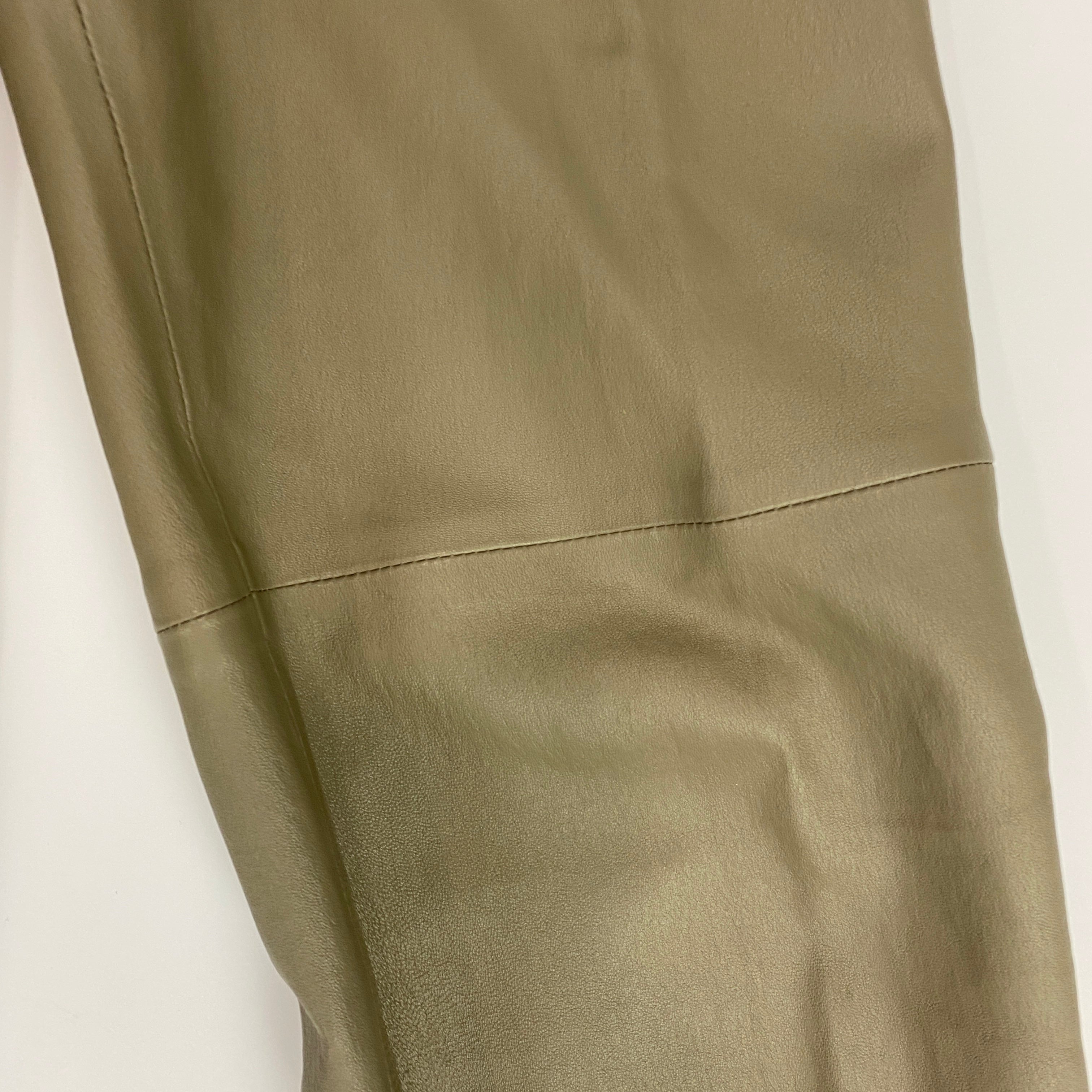 Joseph £1075 Sage Stretch Leather Coleman Pants S
