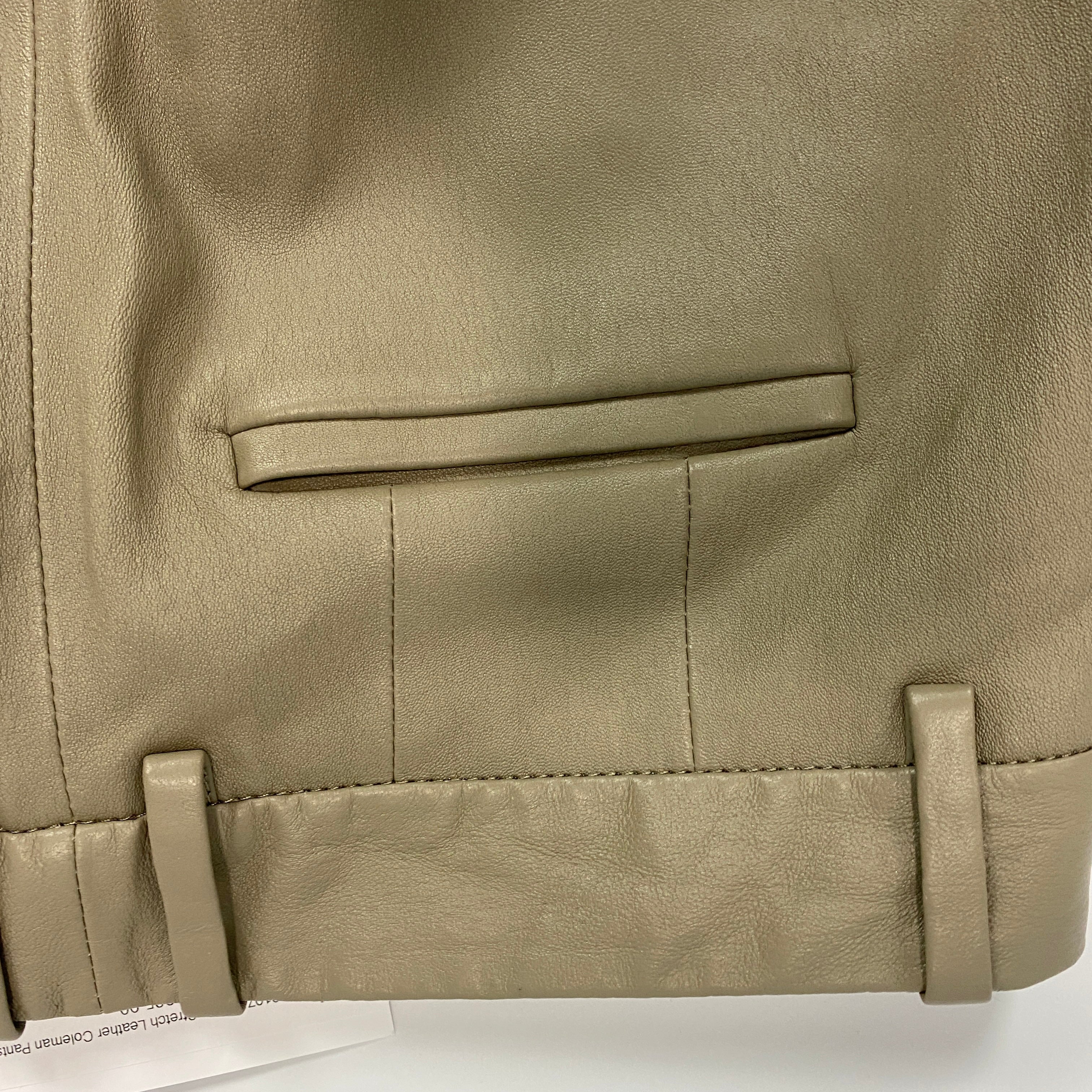 Joseph £1075 Sage Stretch Leather Coleman Pants S