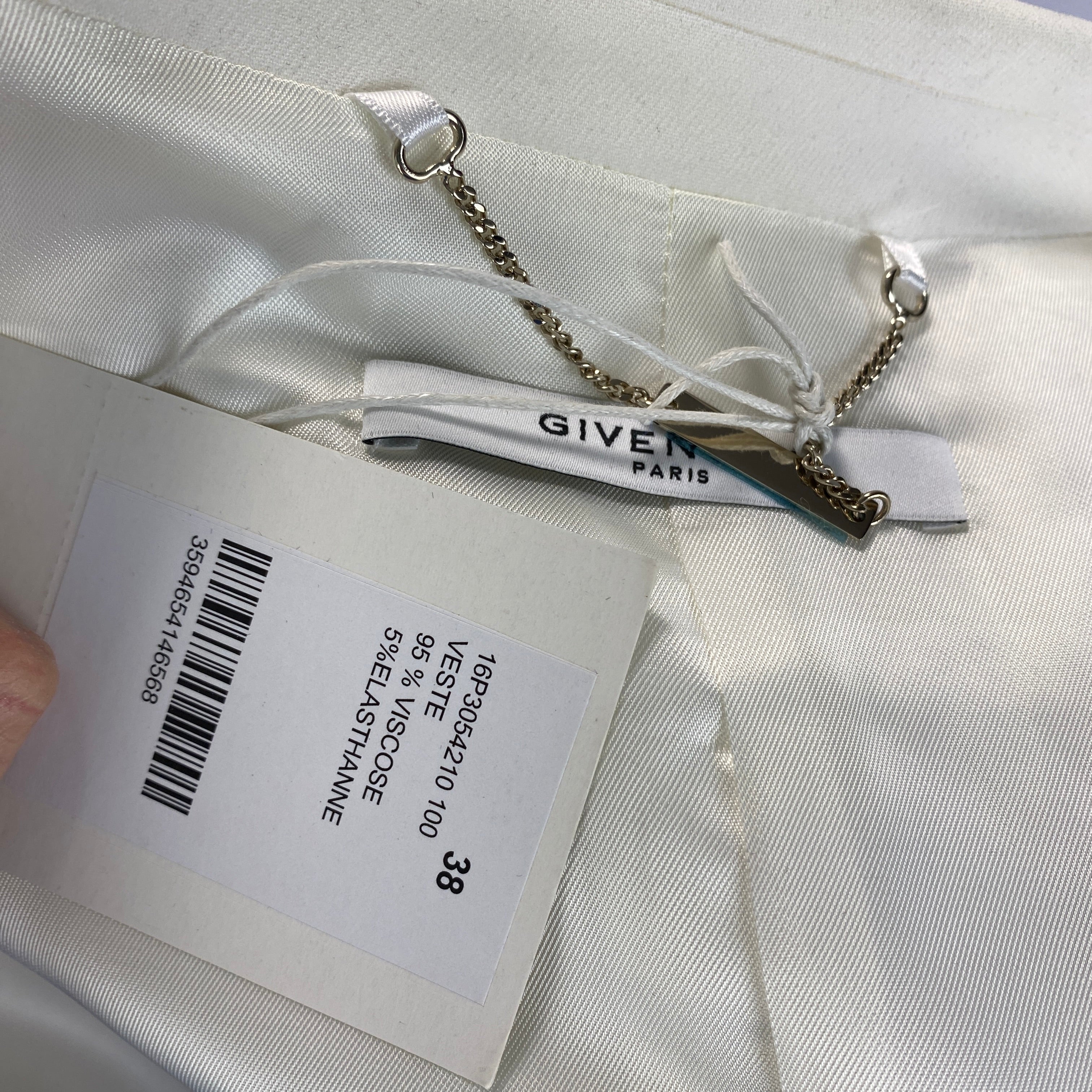 Givenchy New £1845 Ivory Smoking Cape Blazer S