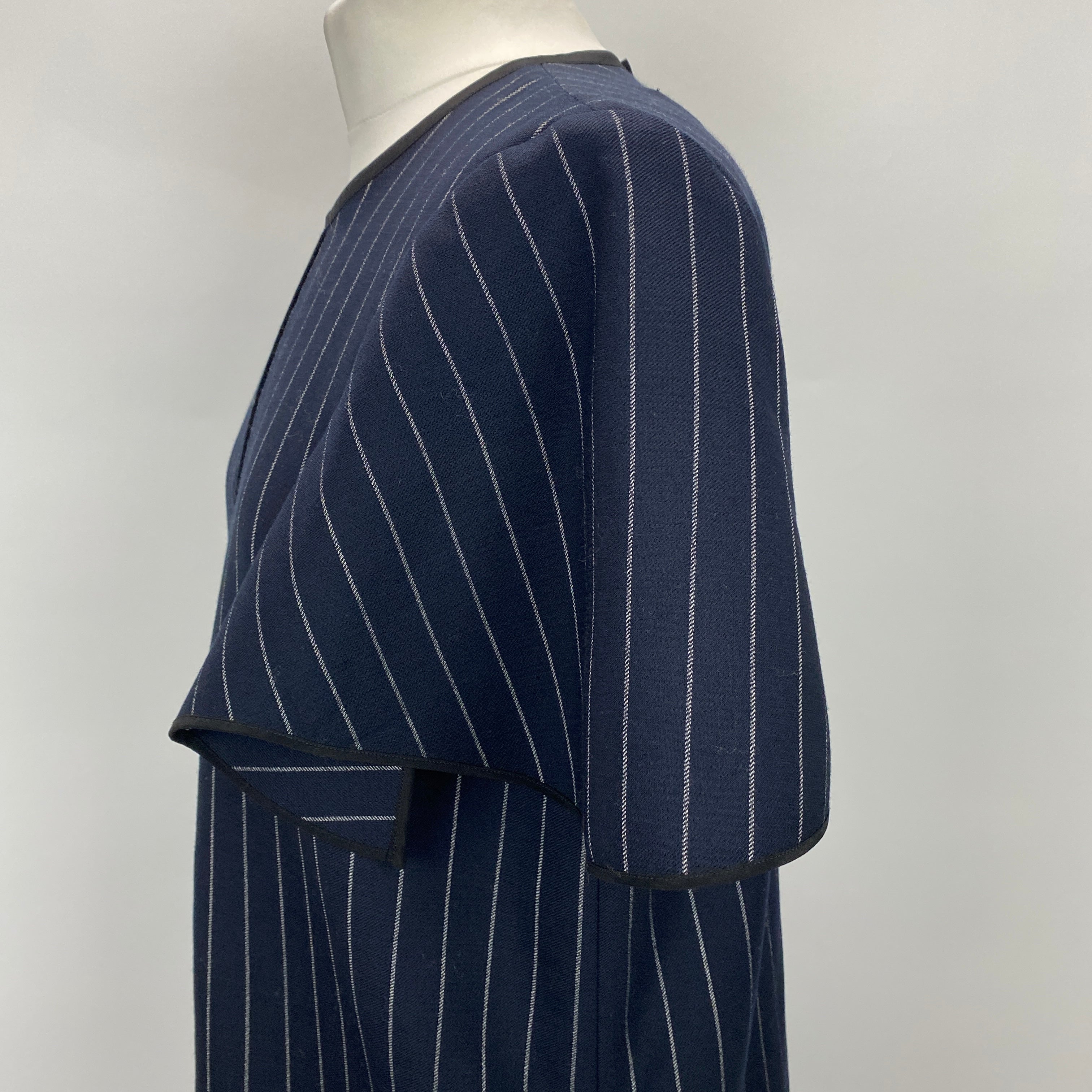Victoria Beckham Navy Pinstripe Shift Dress M