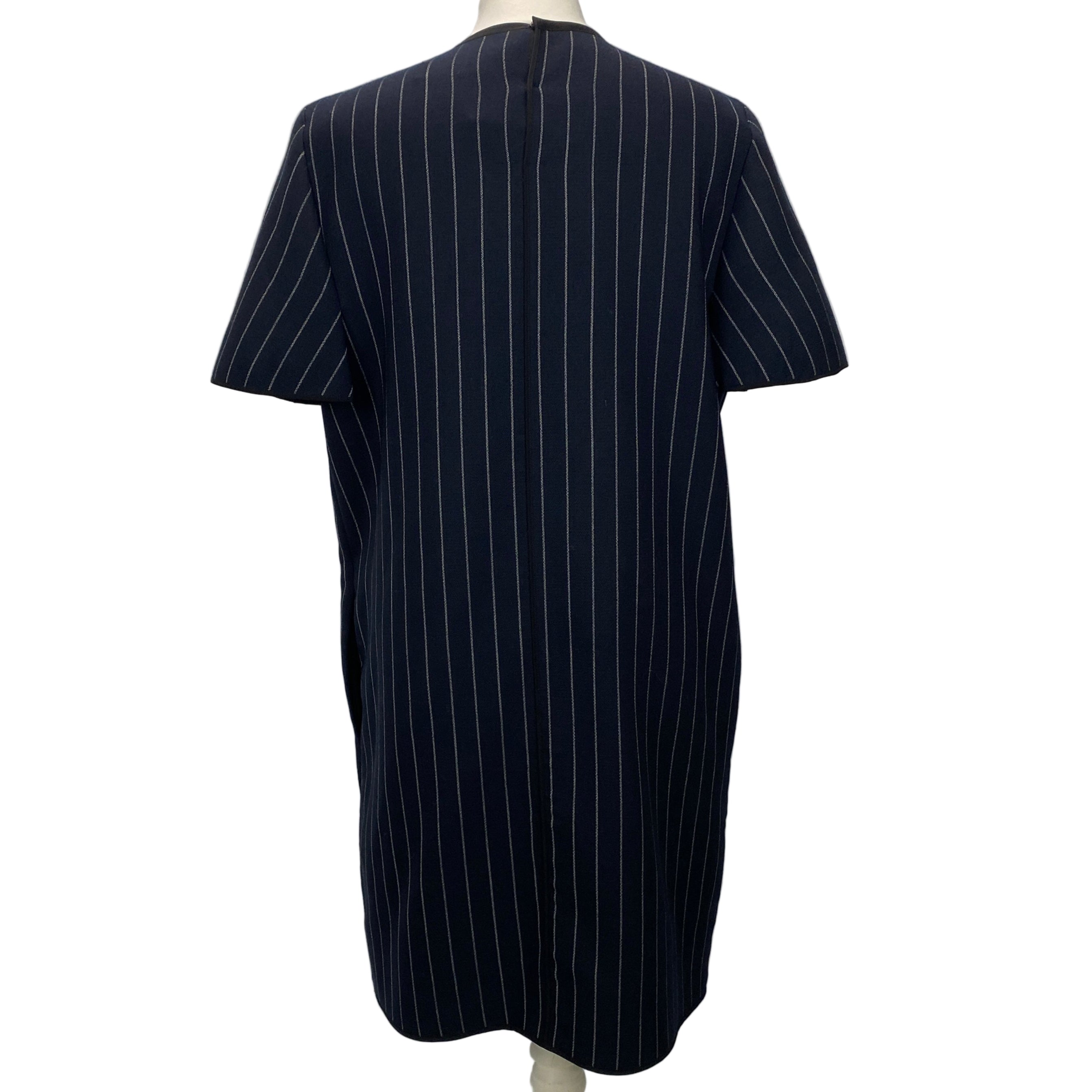 Victoria Beckham Navy Pinstripe Shift Dress M