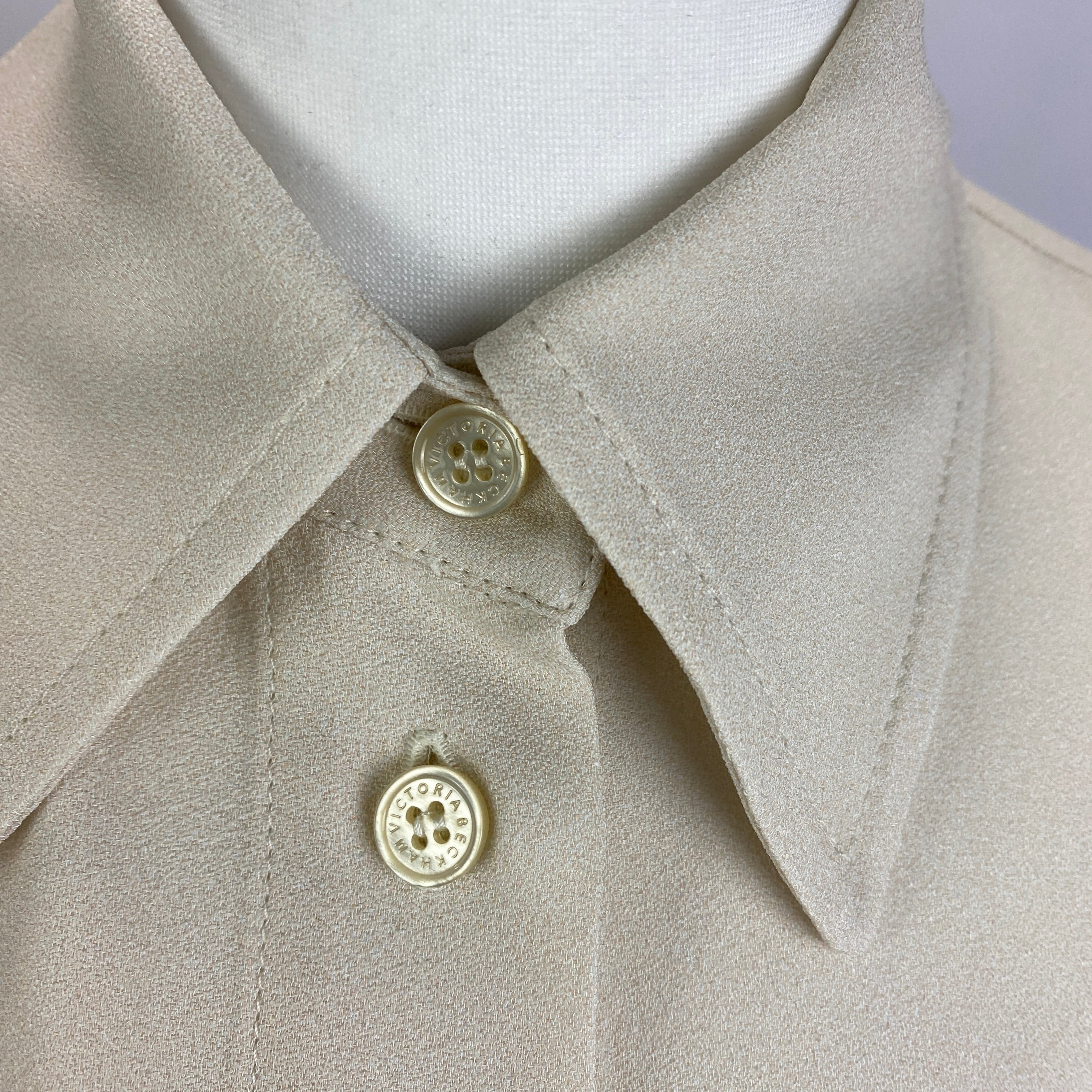 Victoria Beckham New £770 Cream Poppies Print Longline Shirt S