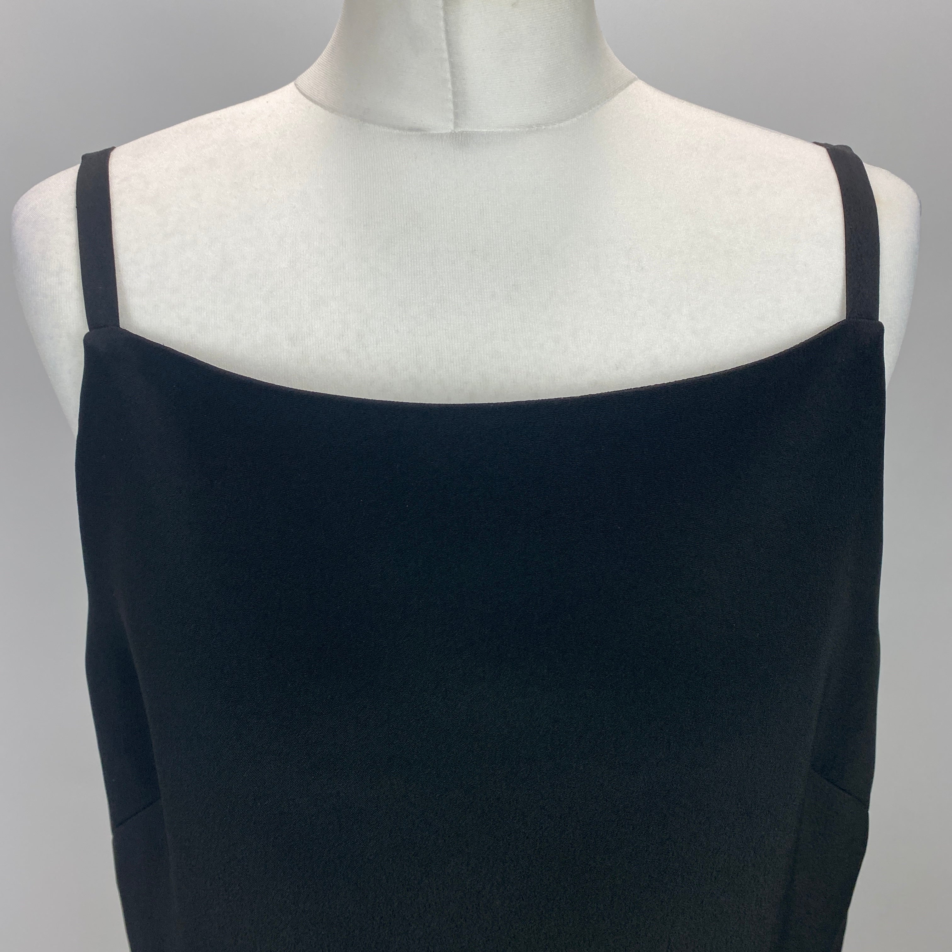 Raey Black Crepe De Chine Tabard Top L