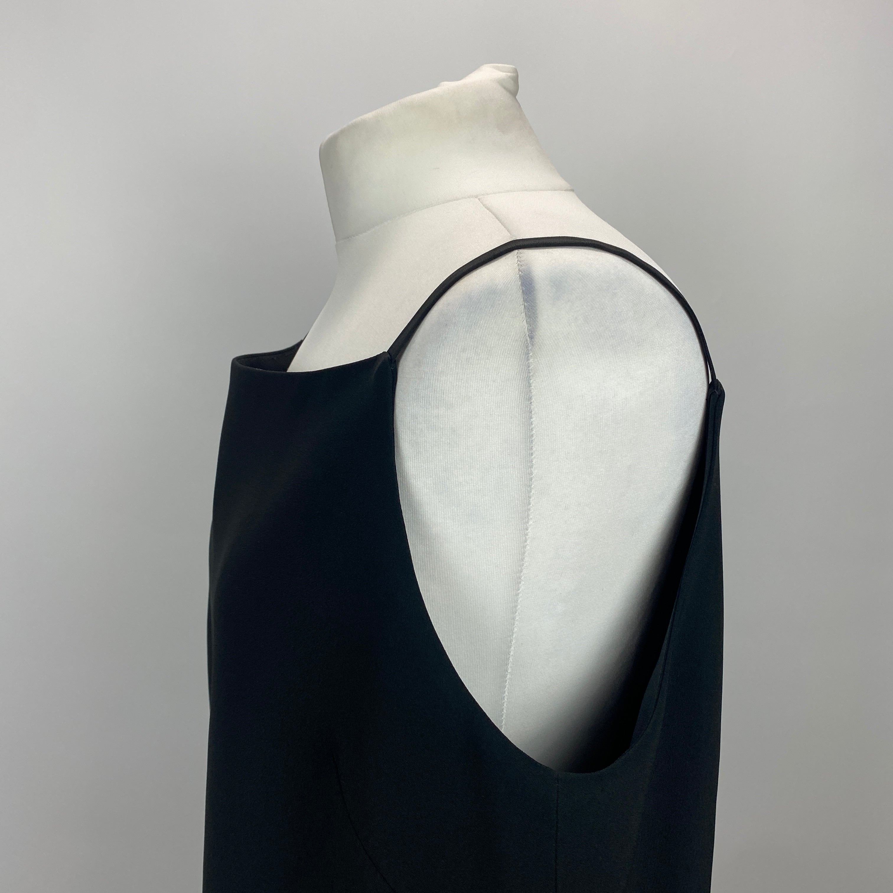 Raey Black Crepe De Chine Tabard Top L