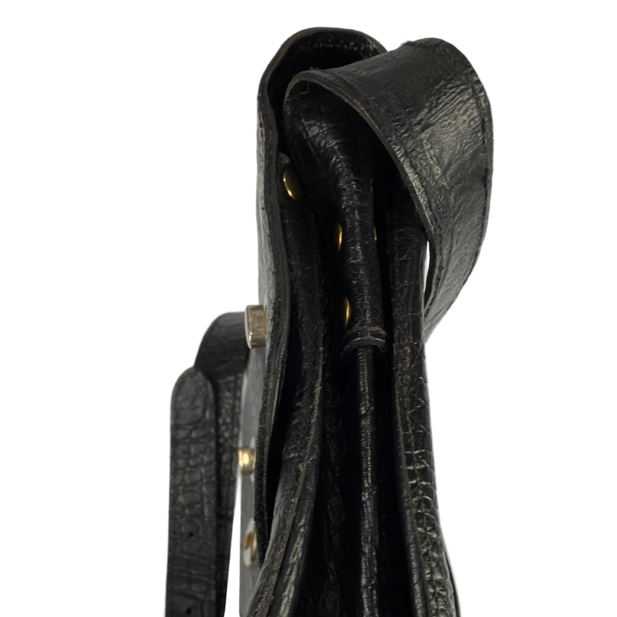 Fendi Vintage Black Embossed Croc Crossbody Bag