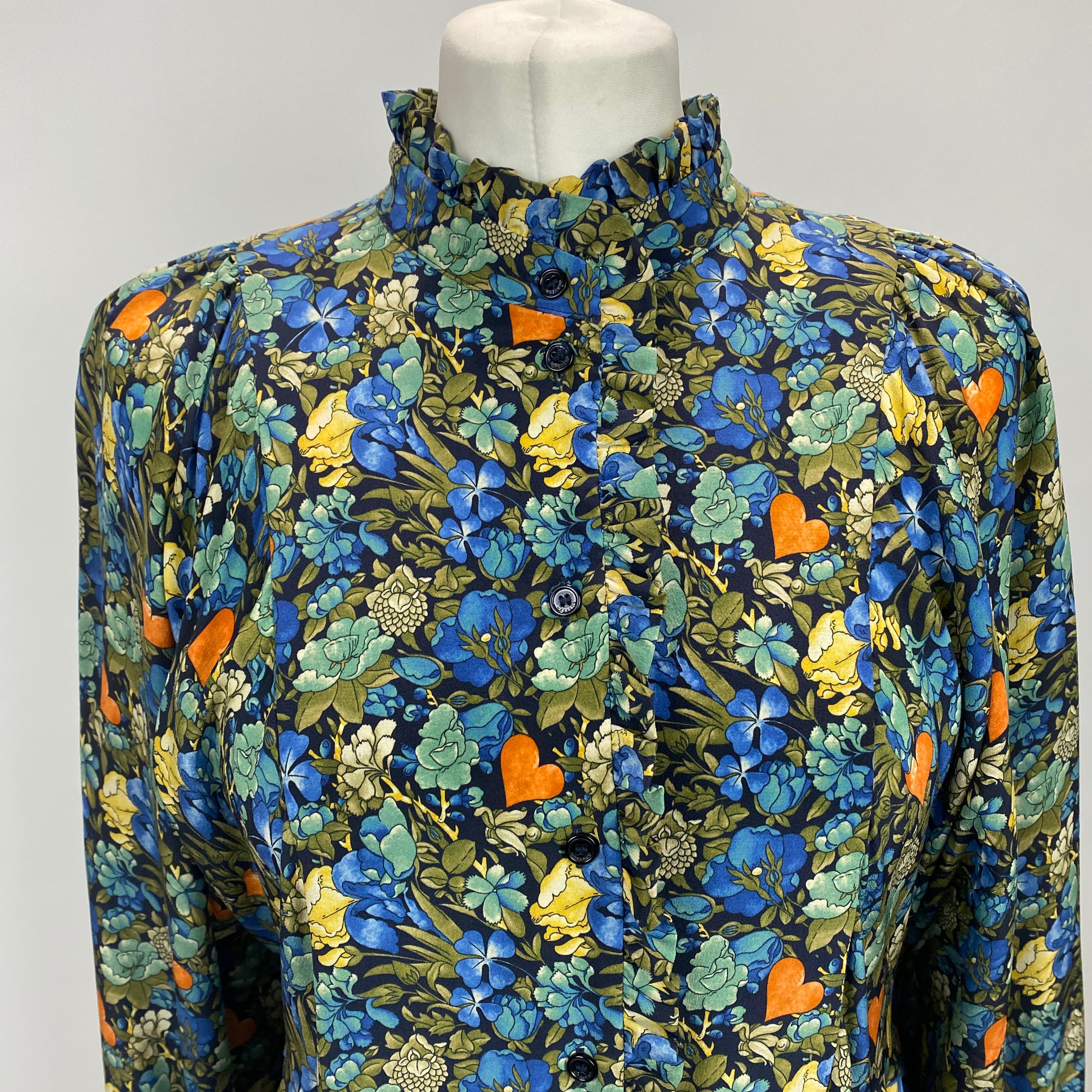 Weekend Max Mara Blue Floral Silk Maxi Dress L