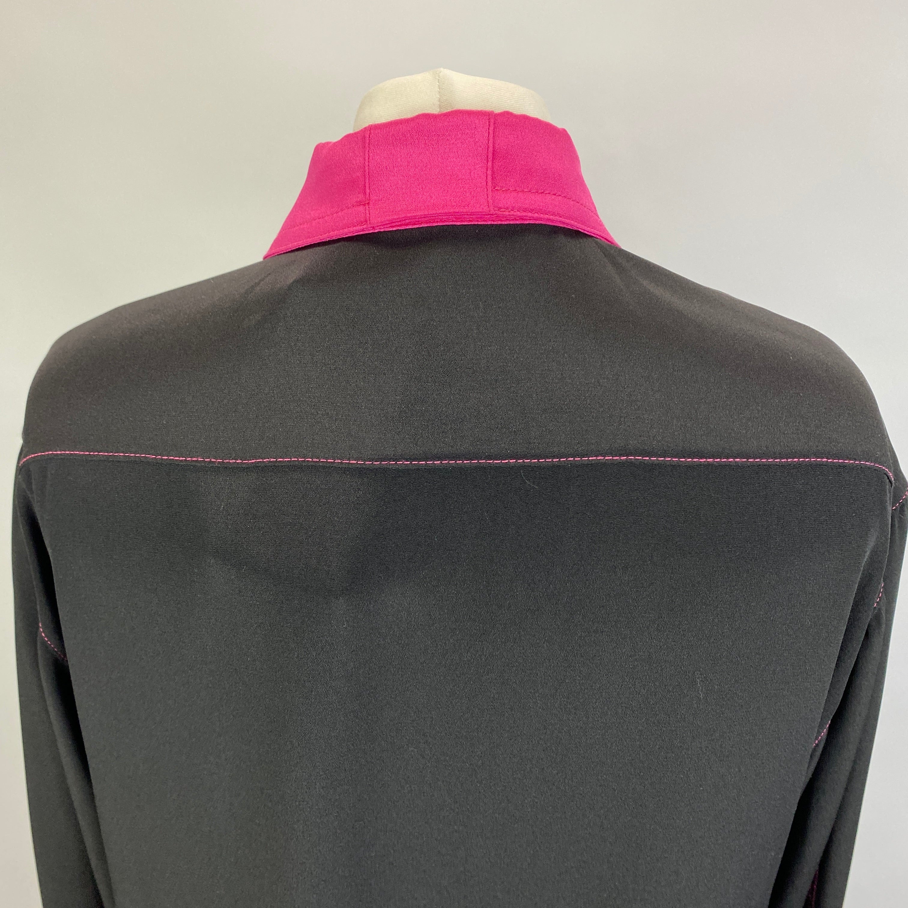 Serena Bute Black & Pink Heavy Silk Longline Shirt M