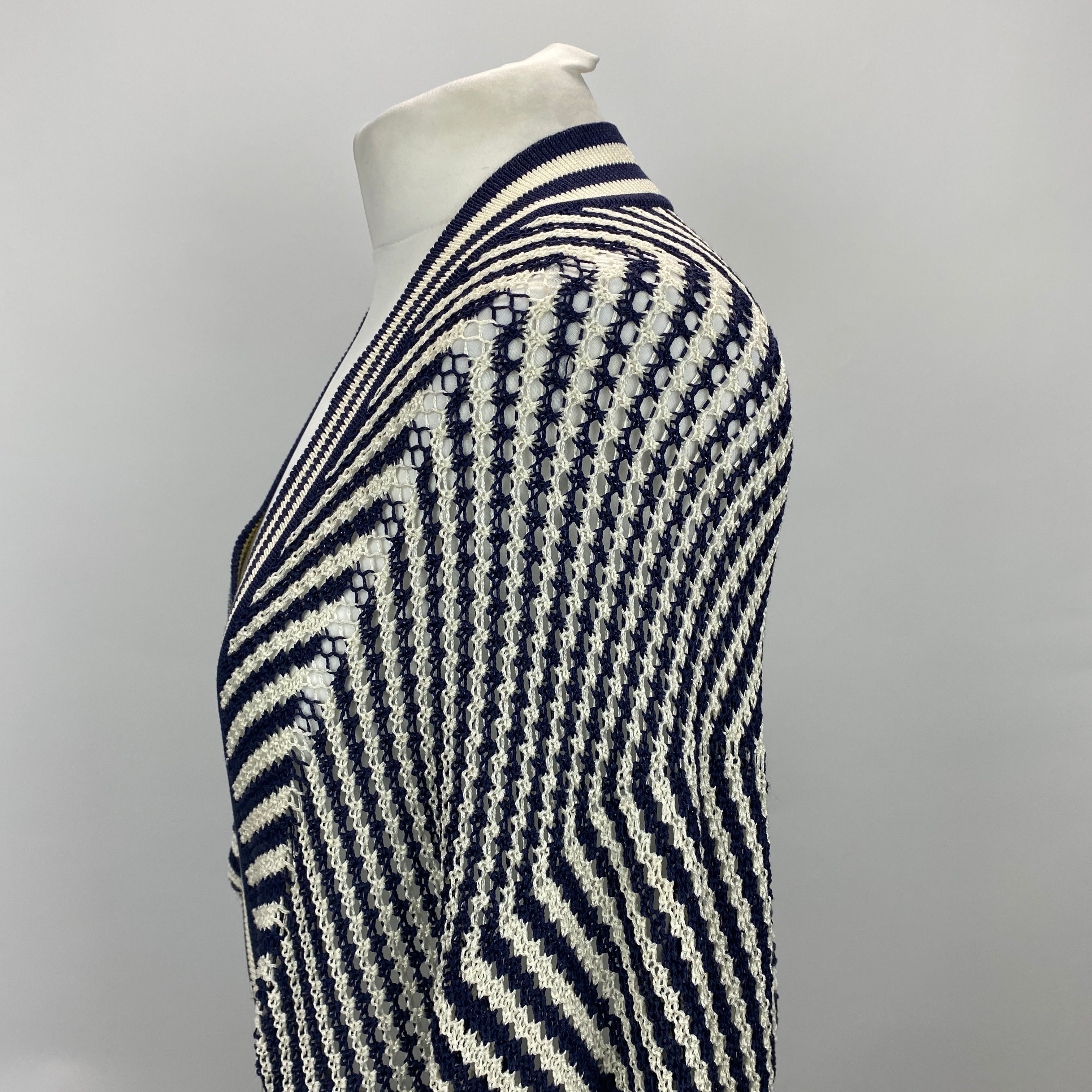 Eres New £1165 Navy & White Croisette Stella Crocheted Maxi Dress M/L