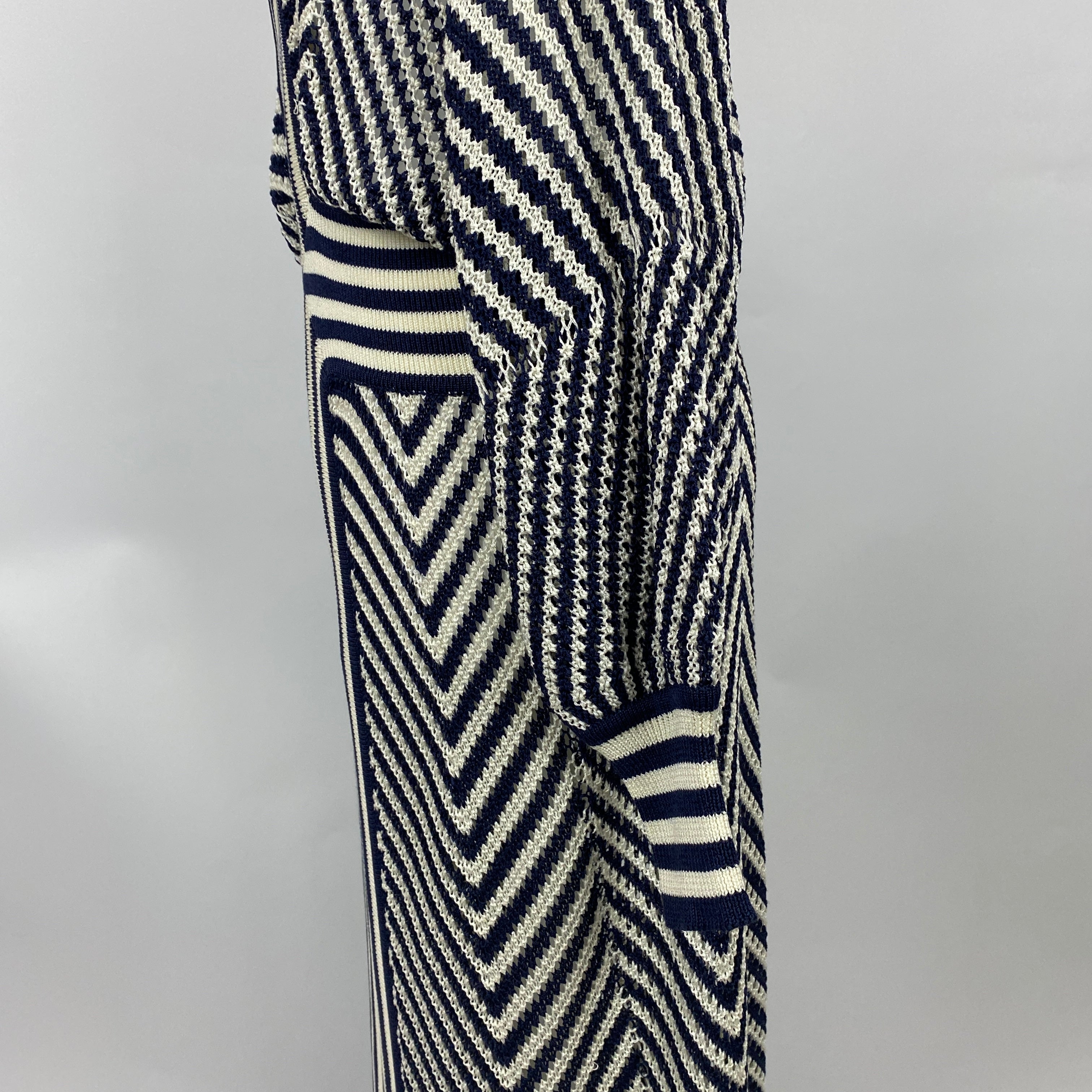 Eres New £1165 Navy & White Croisette Stella Crocheted Maxi Dress M/L