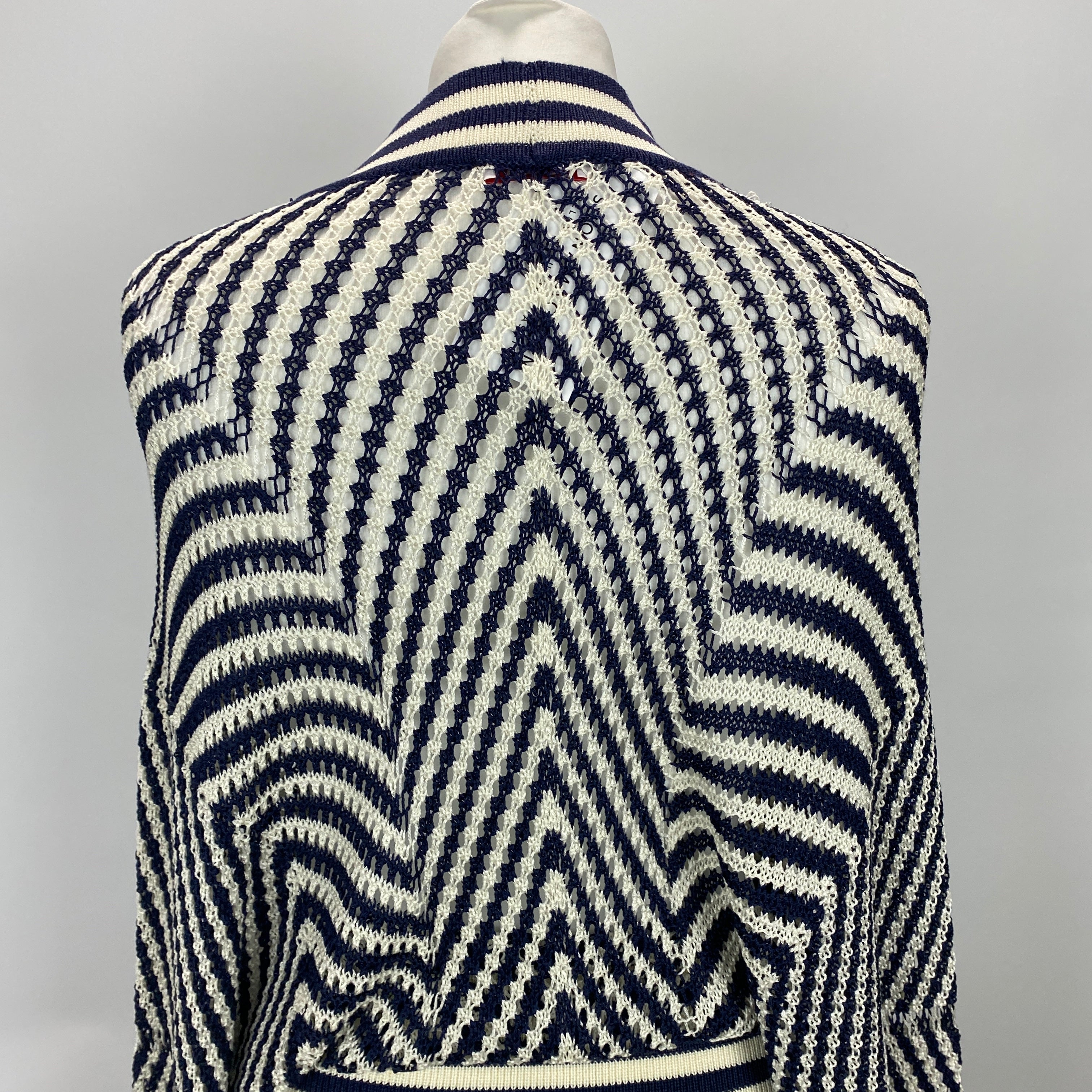 Eres New £1165 Navy & White Croisette Stella Crocheted Maxi Dress M/L