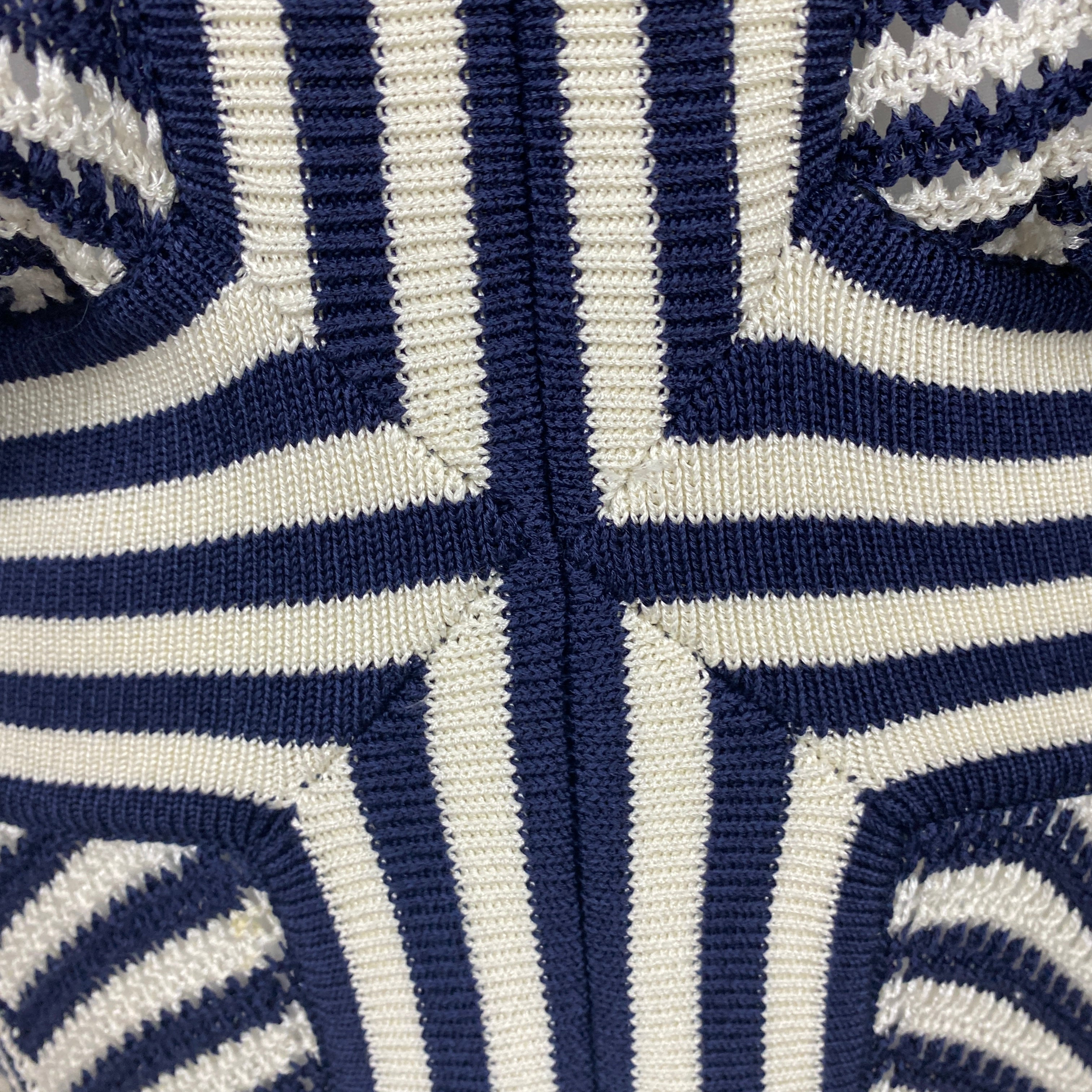 Eres New £1165 Navy & White Croisette Stella Crocheted Maxi Dress M/L