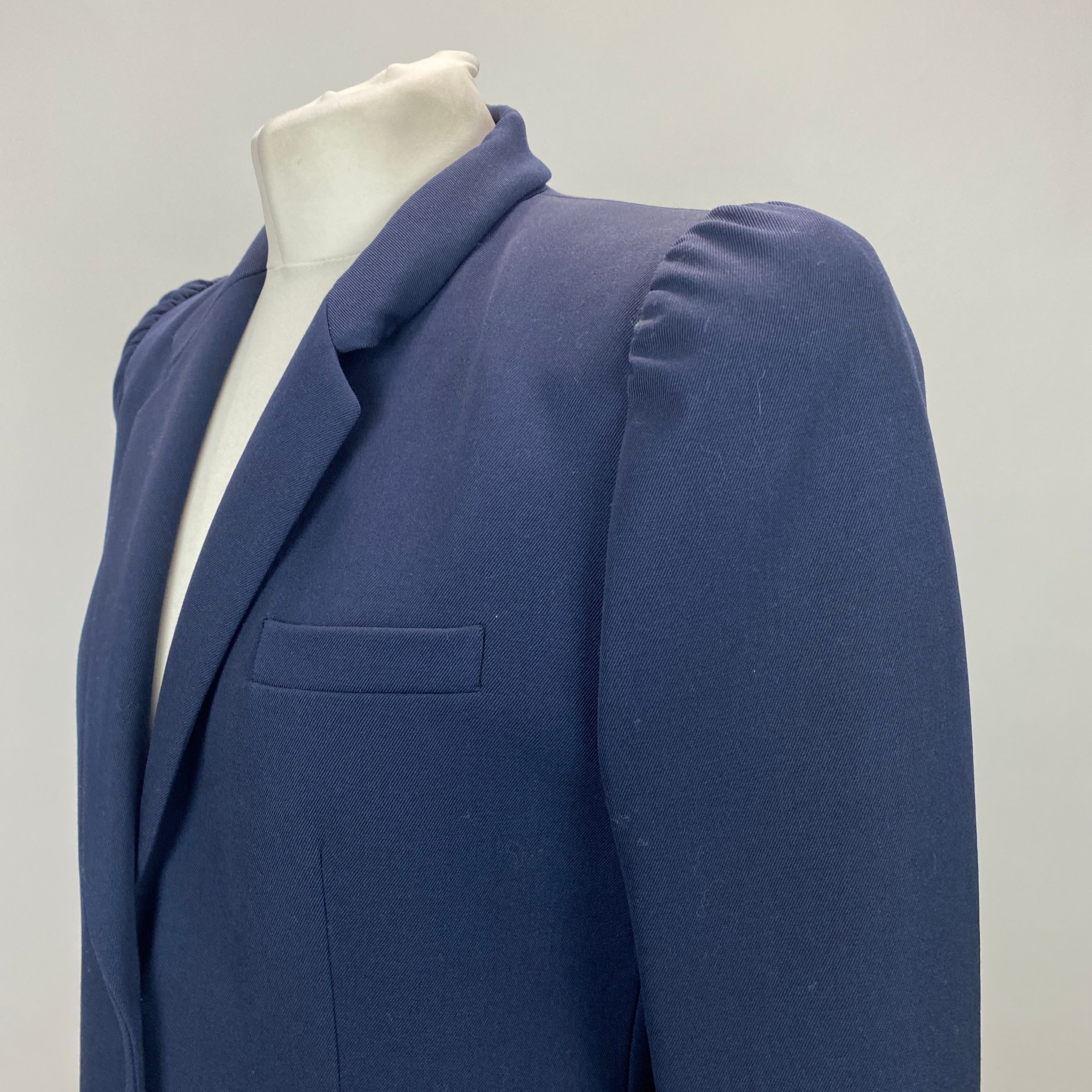 Fendi New £2360 Navy Wool Puff Sleeve Blazer L