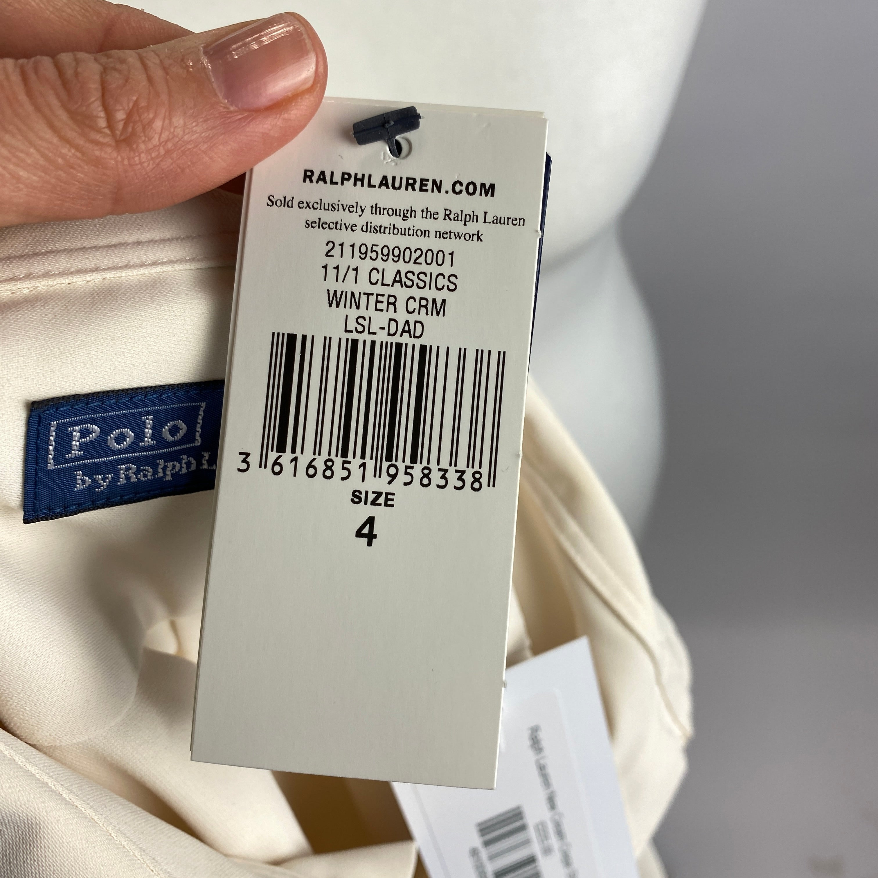 Ralph Lauren New Cream Crepe Shirtdress XS