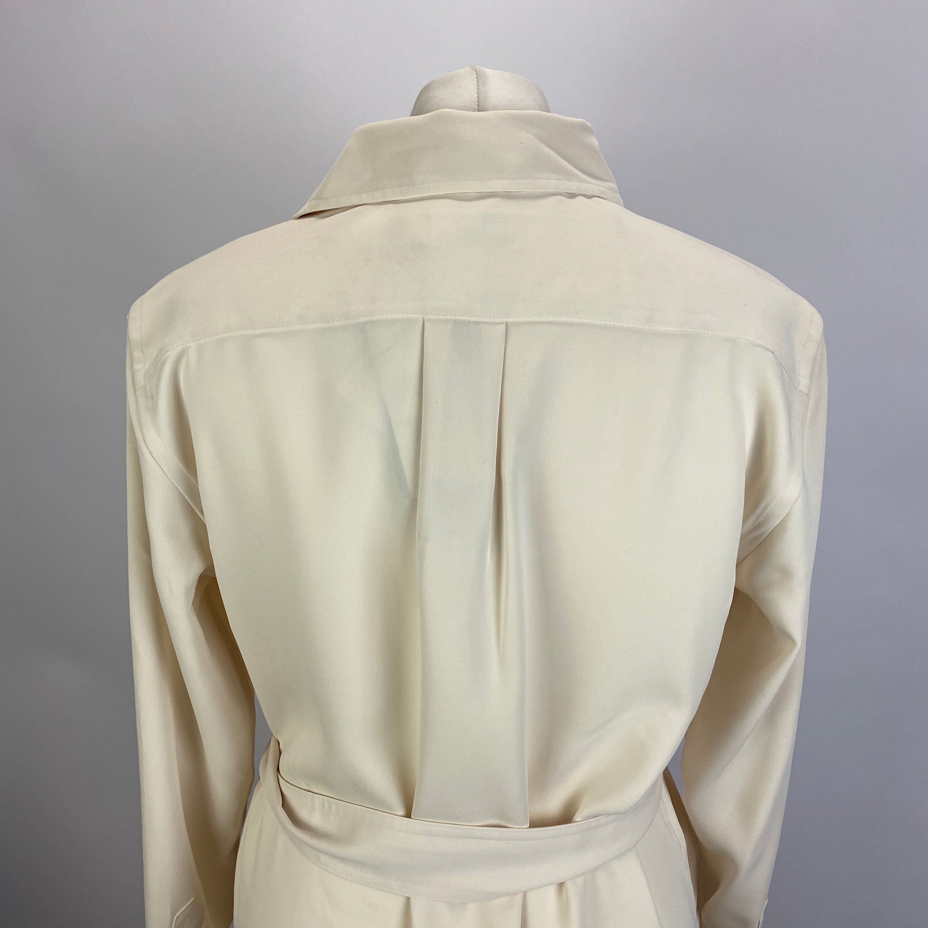 Ralph Lauren New Cream Crepe Shirtdress XS