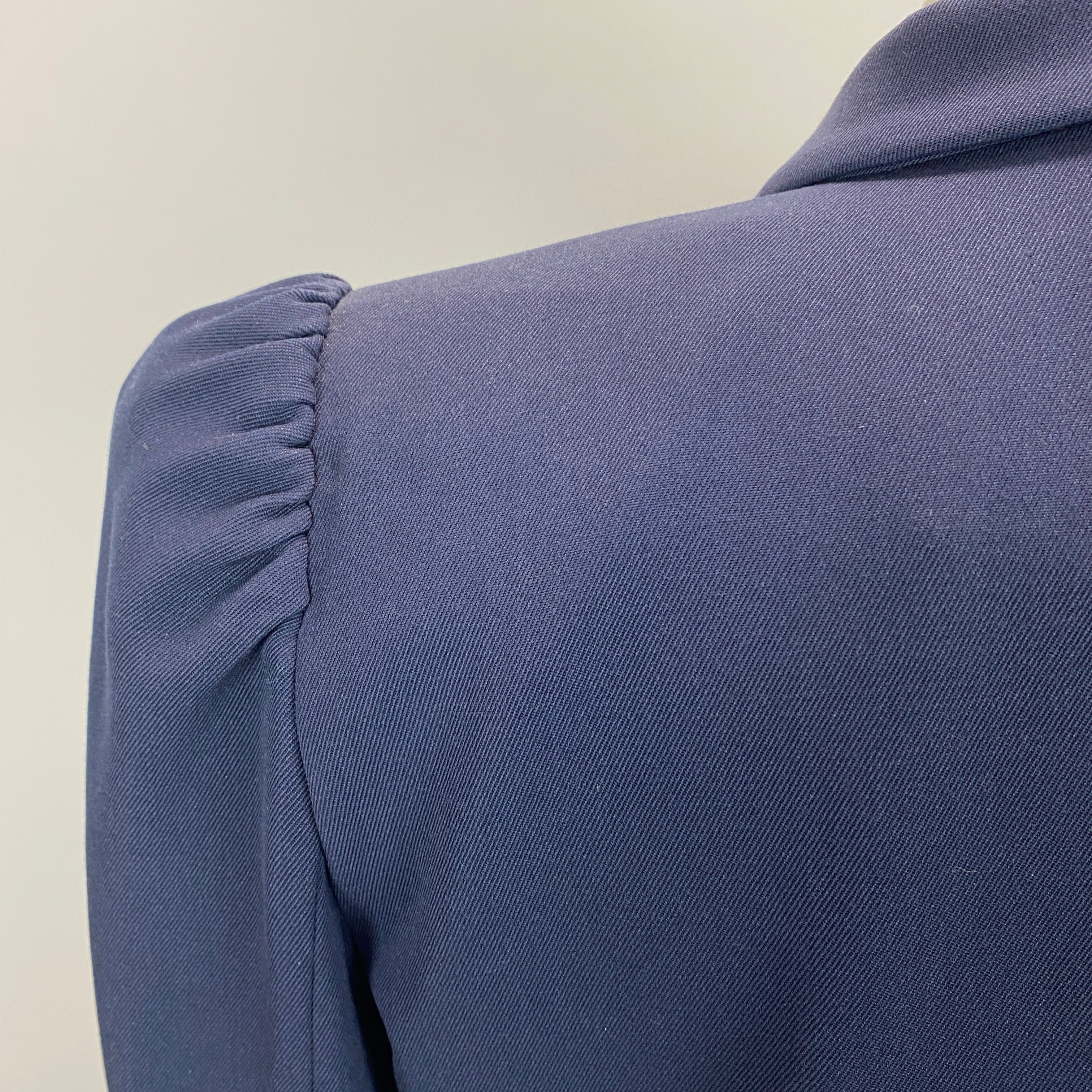Fendi New £2360 Navy Wool Puff Sleeve Blazer L