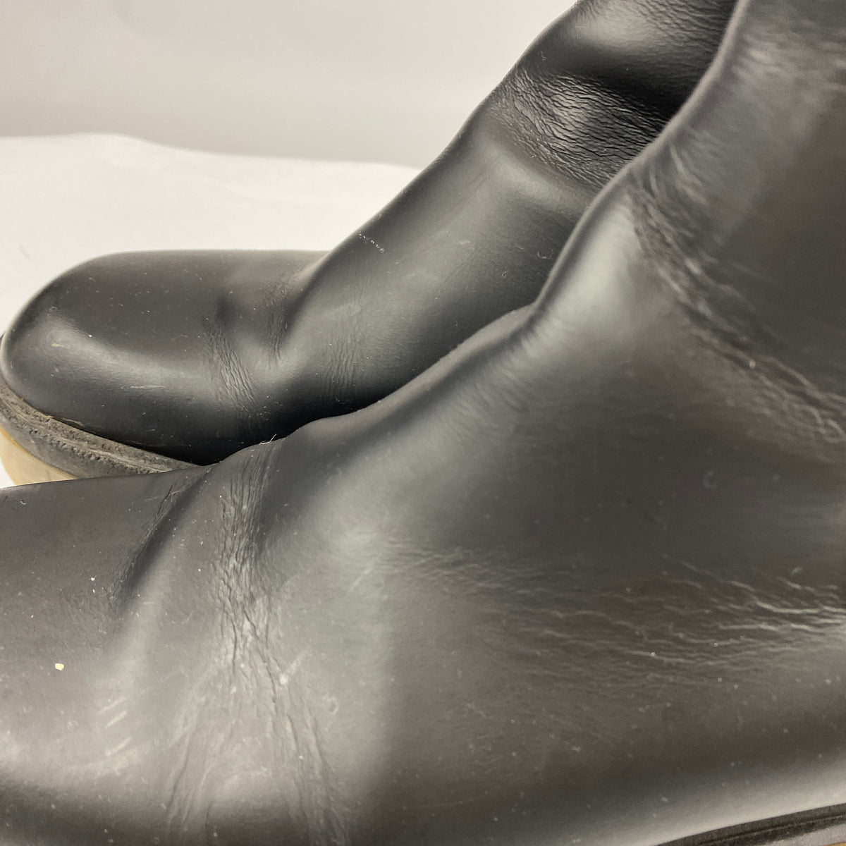Russell & Bromley Black Waxed Leather Biker Boots 39