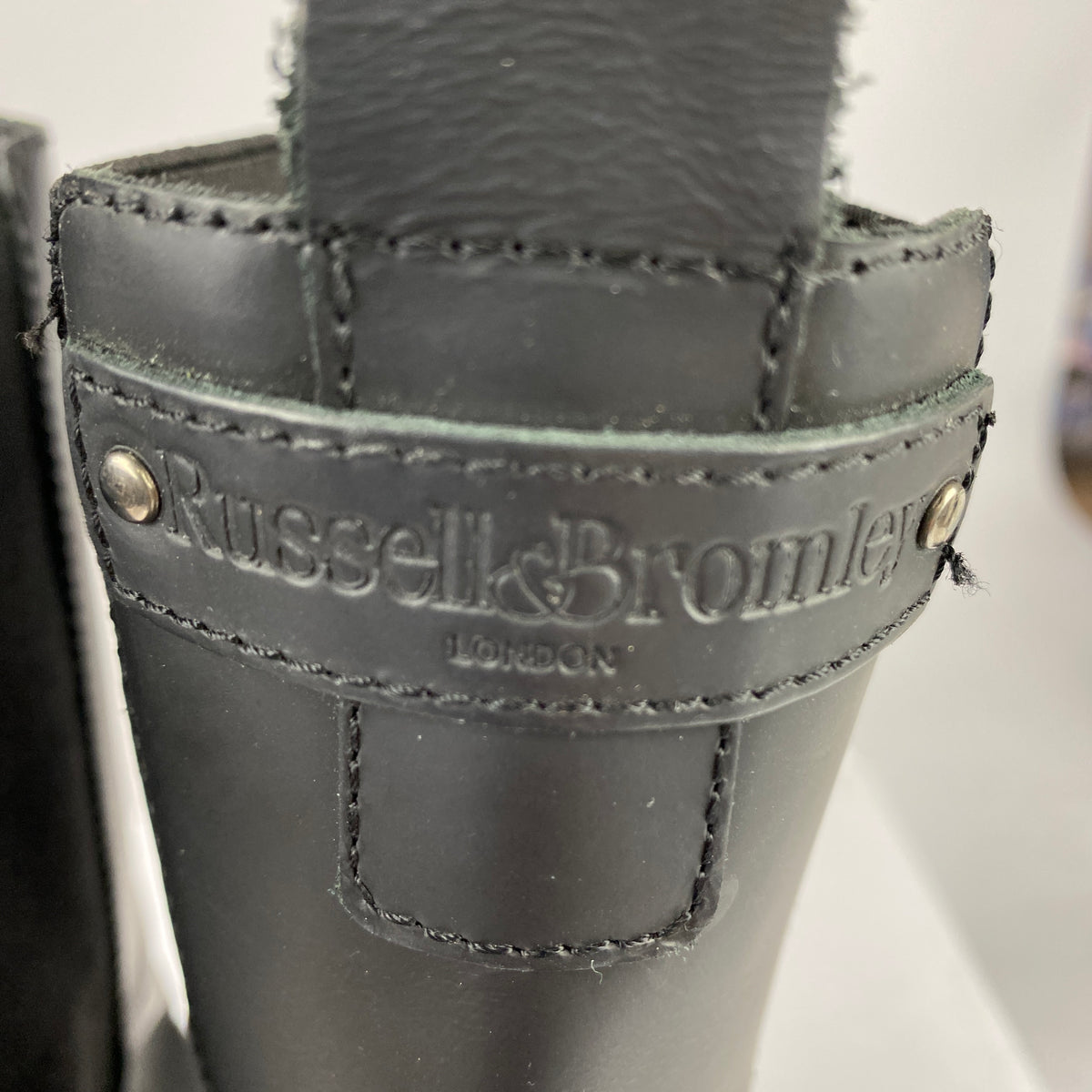 Russell & Bromley Black Waxed Leather Biker Boots 39