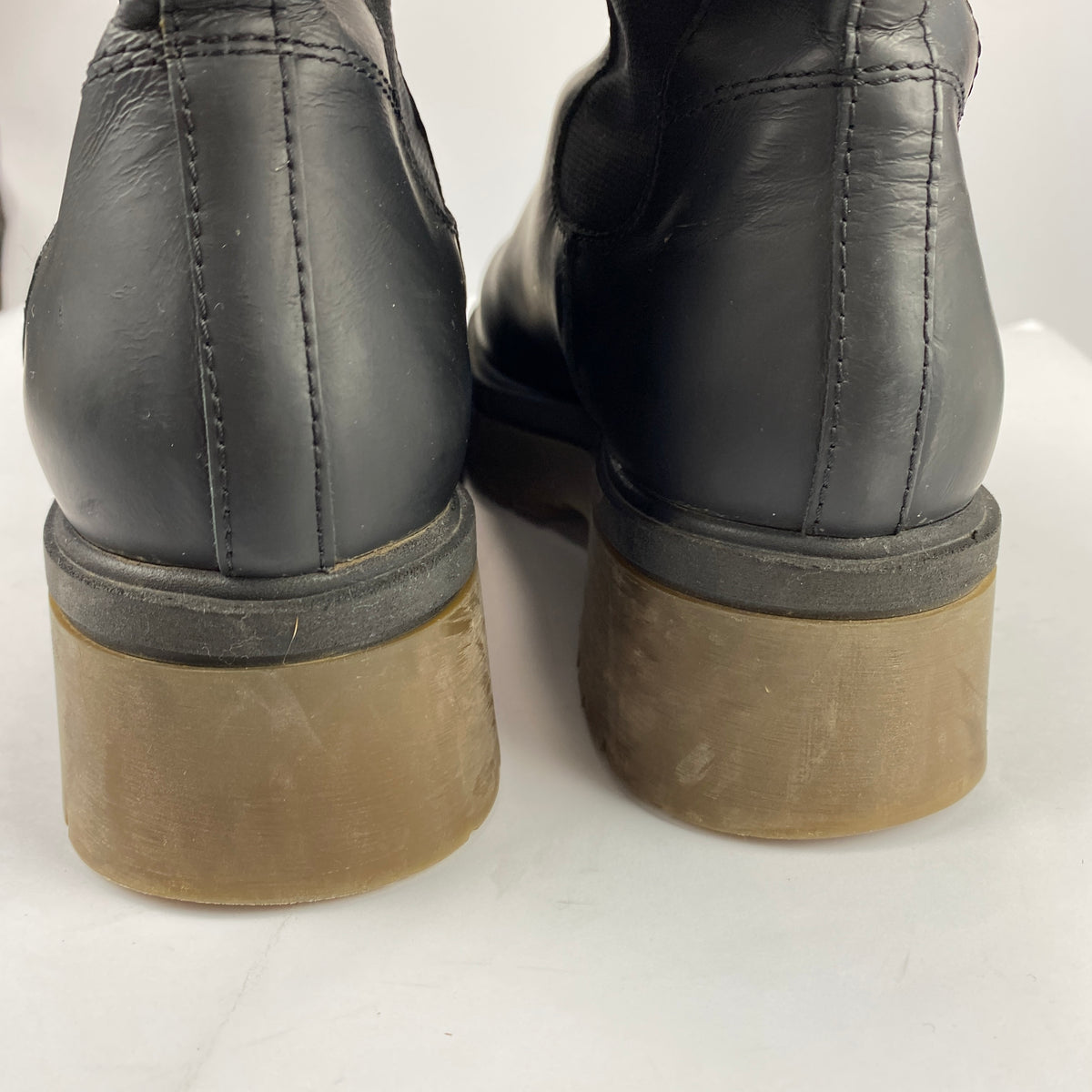 Russell & Bromley Black Waxed Leather Biker Boots 39