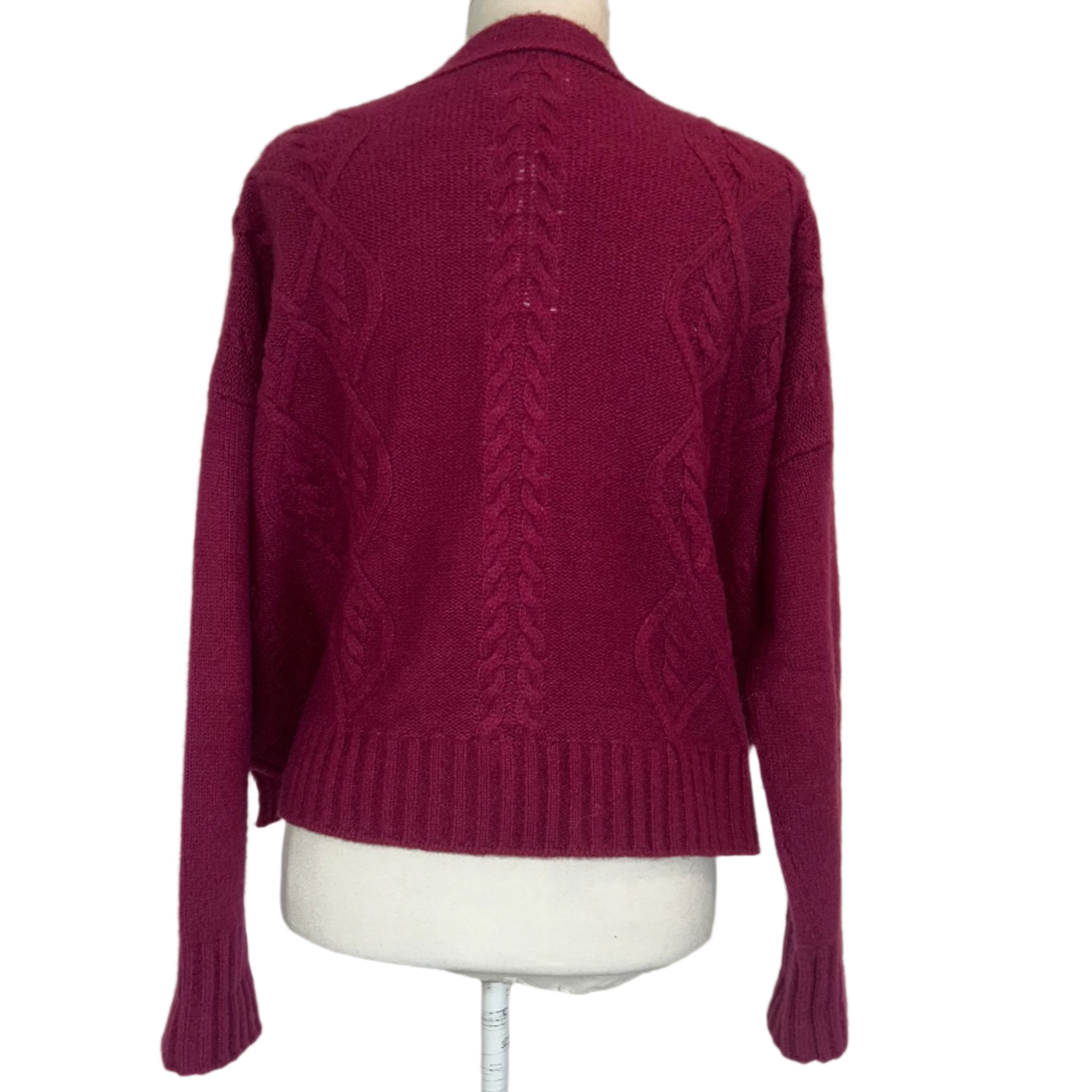 Bamford Fuchsia Boxy Silk & Cashmere Cardigan M/L/XL