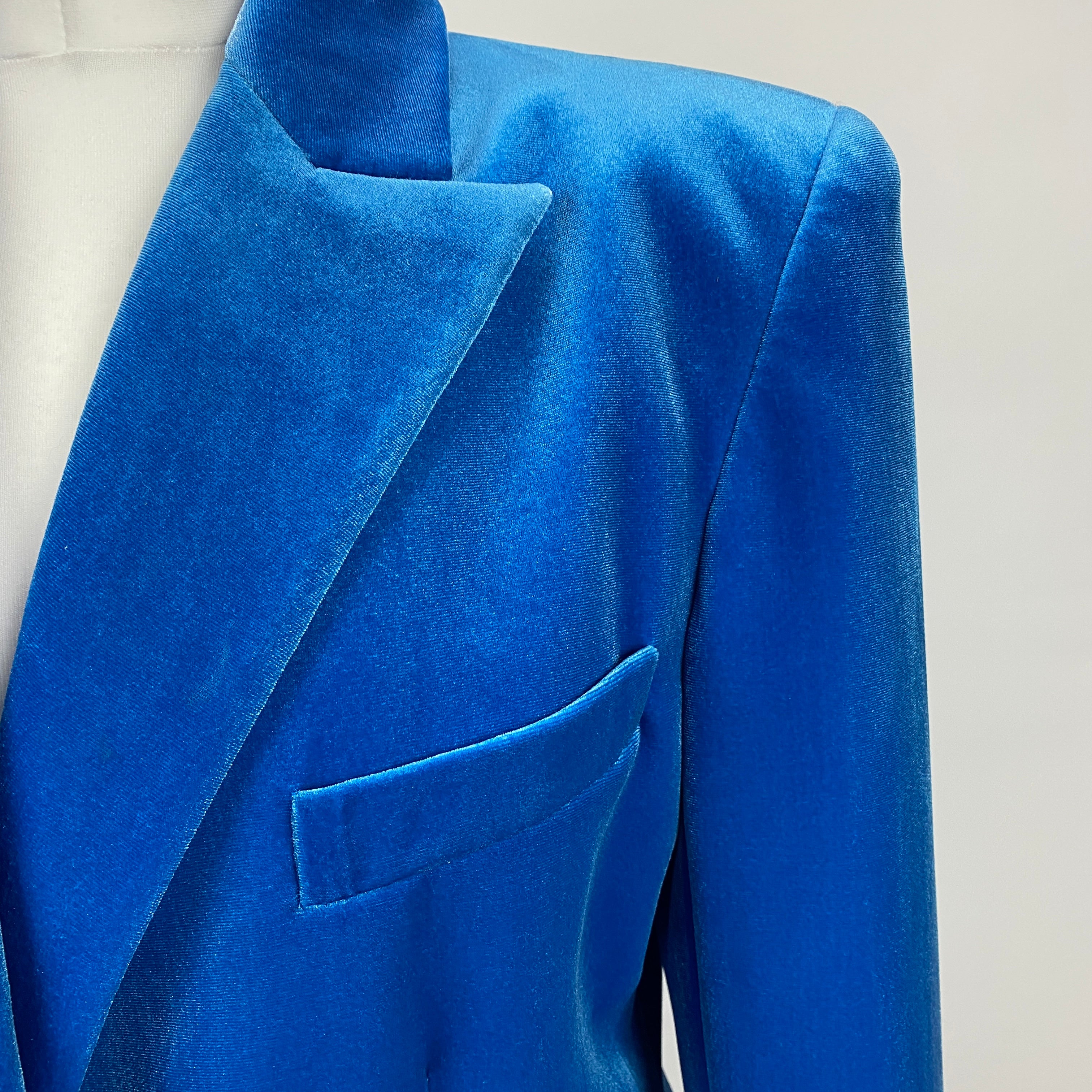 Alex Perry New £1800 Blue Velvet Jacket L