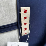 Marni Navy & Chalk Bonded Jersey Collarless Coat XS/S/M
