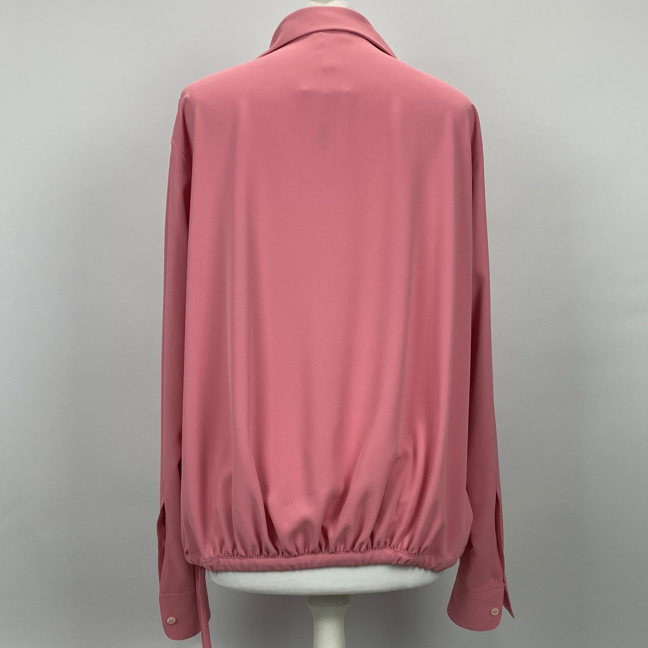 Dries Van Noten Sugar Pink Crepe Drawstring Shirt L/XL