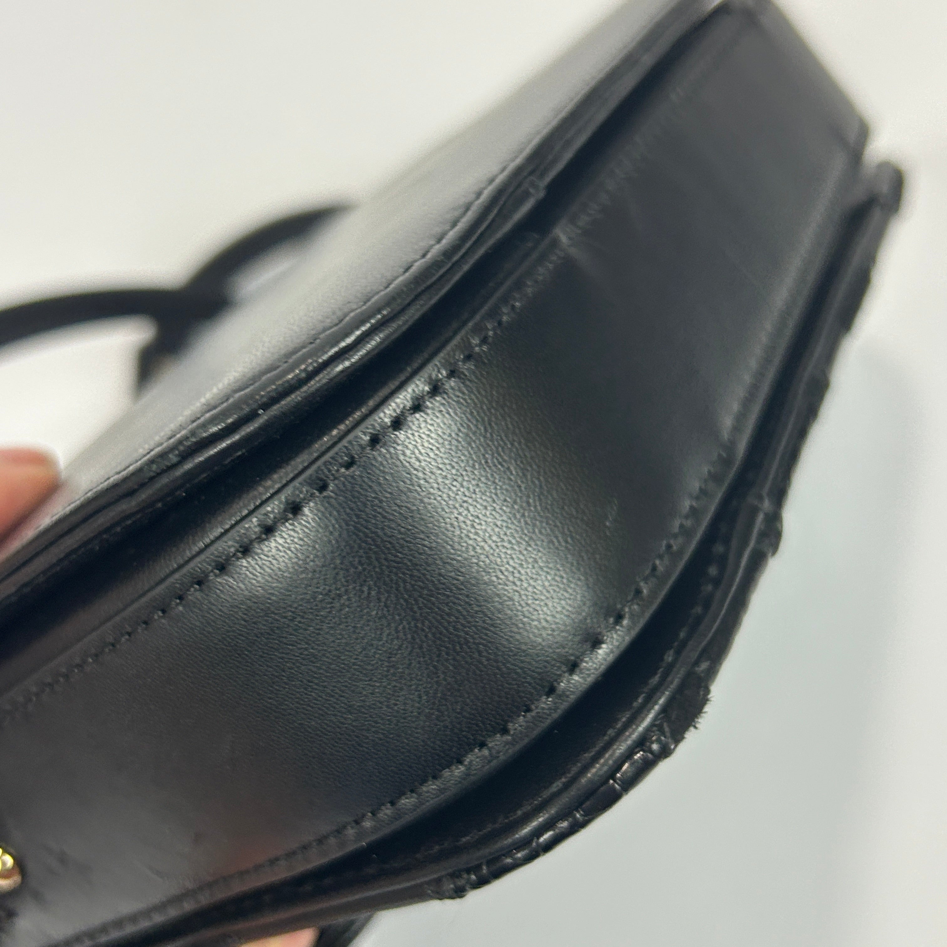 Sezane £355 Black Calfhair & Leather Patchwork Bag