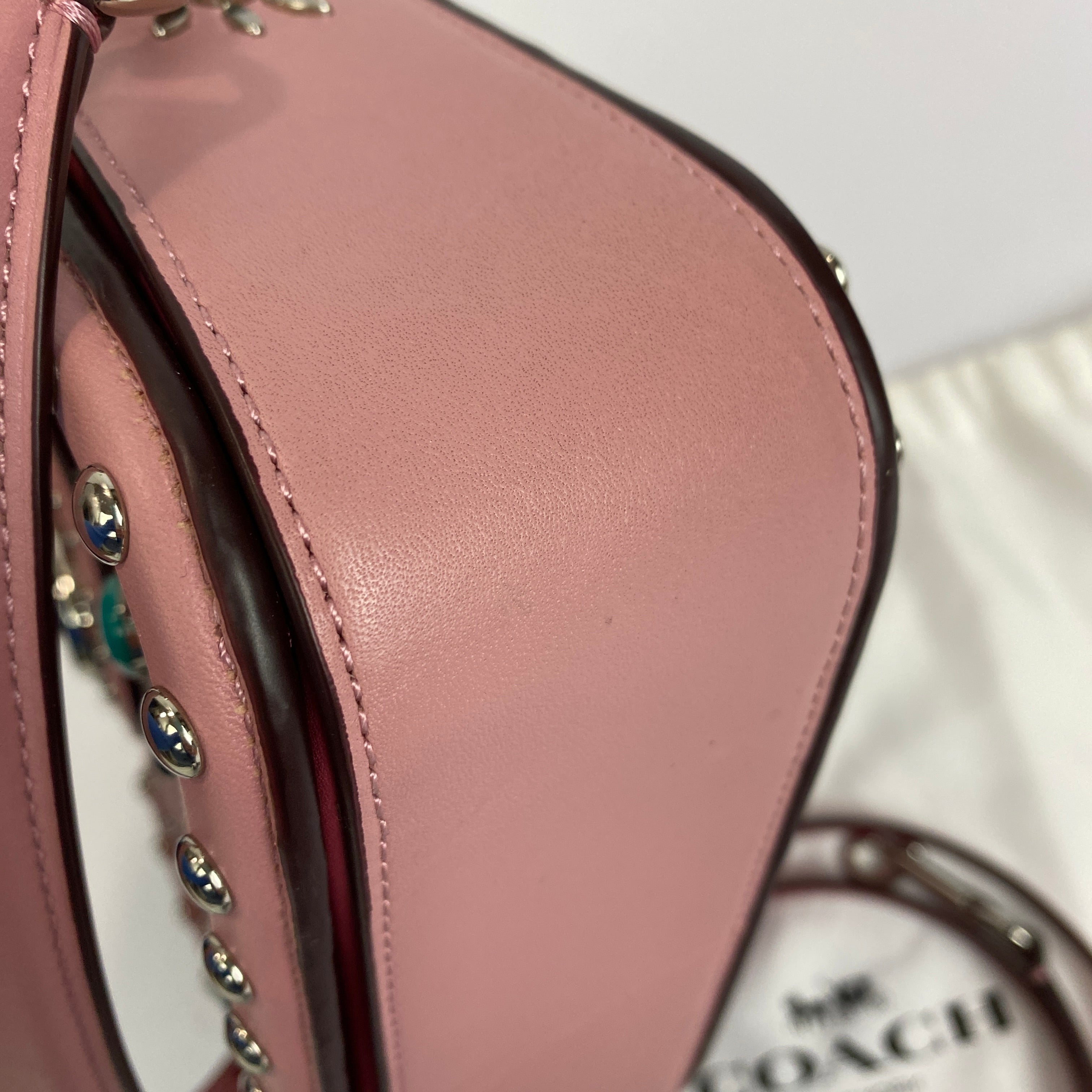 Coach £495 Pink Page Crossbody Bag with Western Rivets