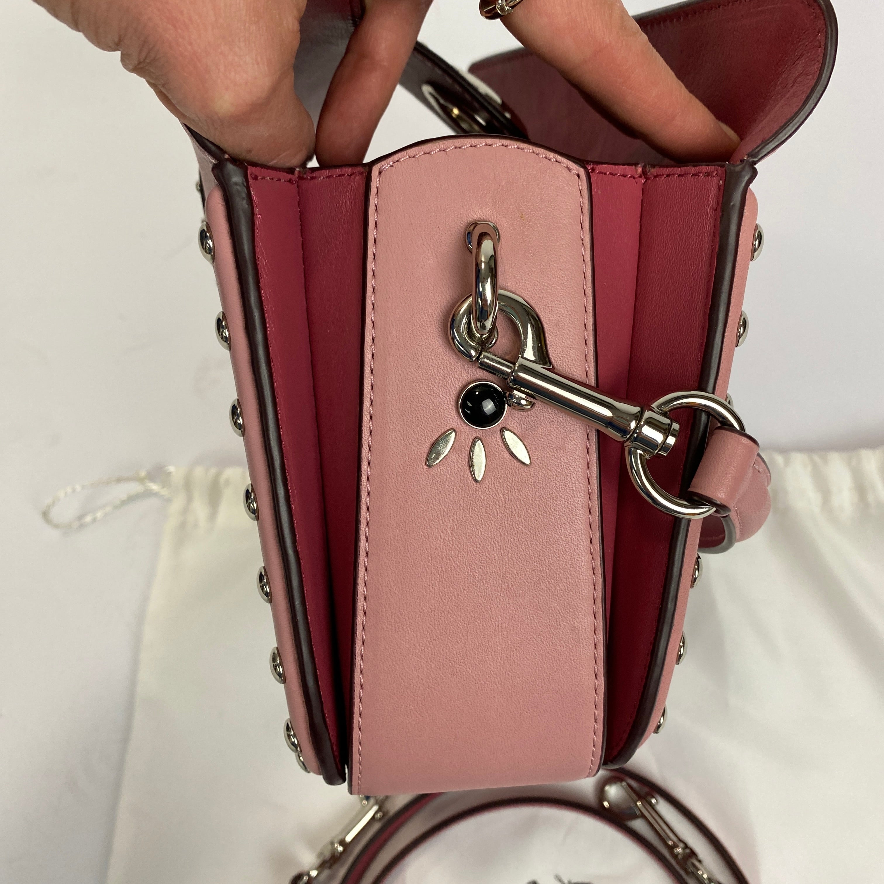 Coach £495 Pink Page Crossbody Bag with Western Rivets