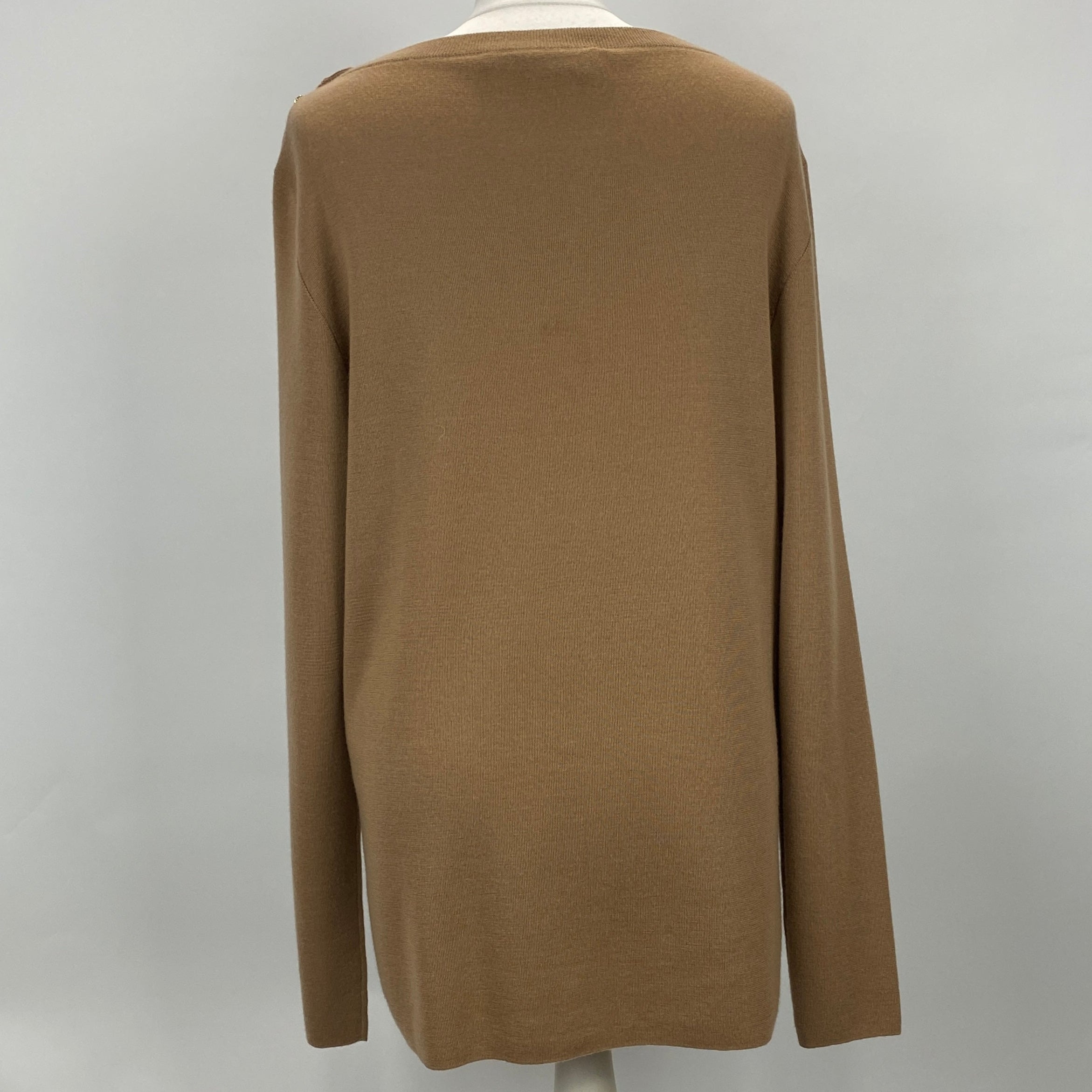 Gucci New £1650 Camel Cashmere Gold Button Knit Sweater XL