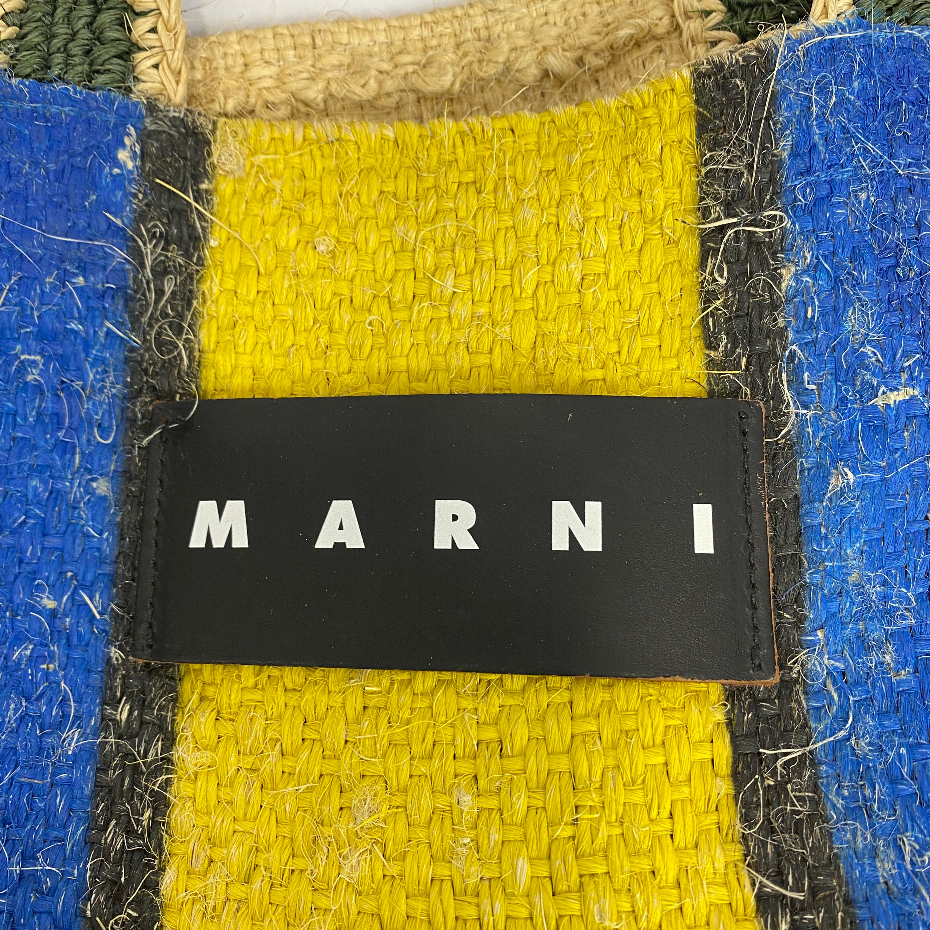 Marni Market Stripe Jute Tote Bag