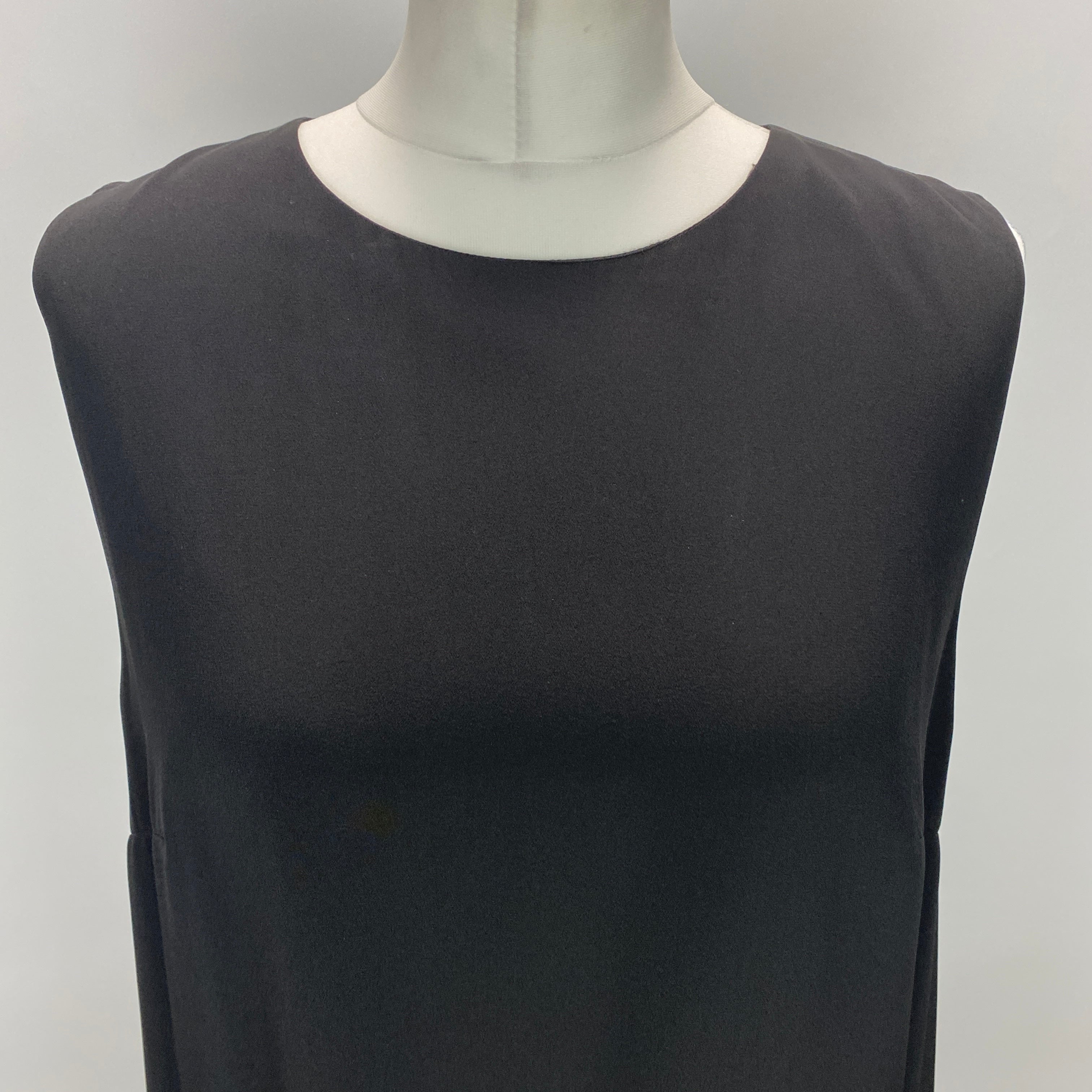 Matteau £543 Black Silk Sleeveless Column Maxi Dress M