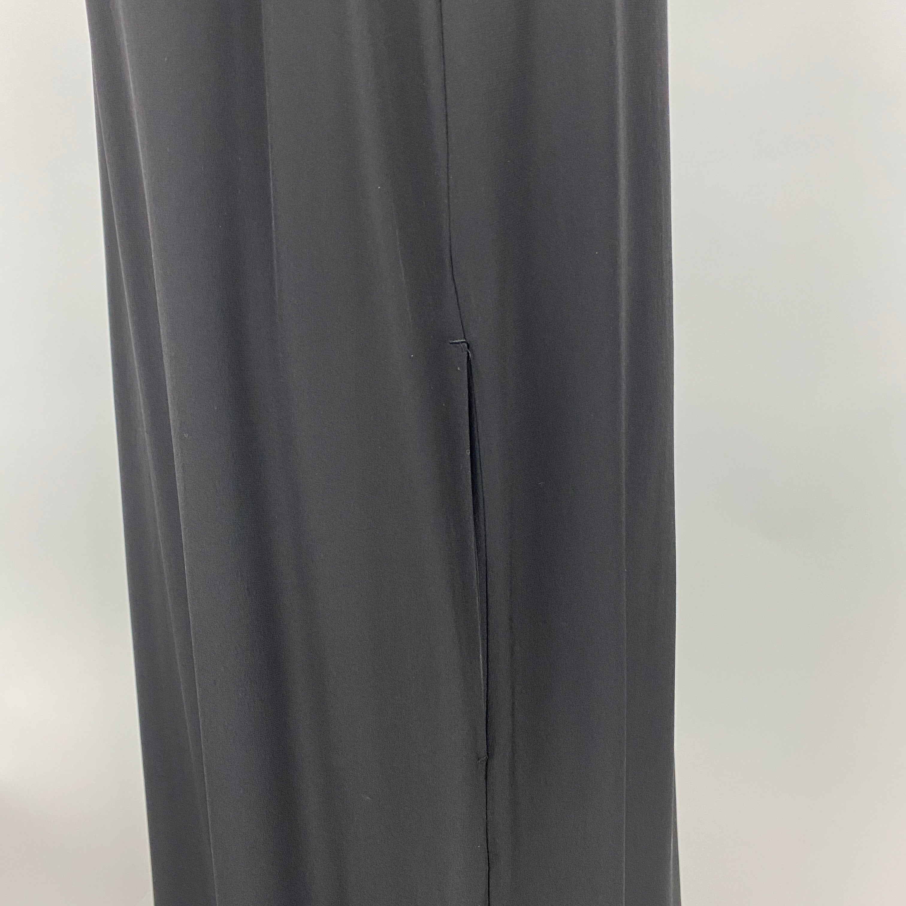 Matteau £543 Black Silk Sleeveless Column Maxi Dress M