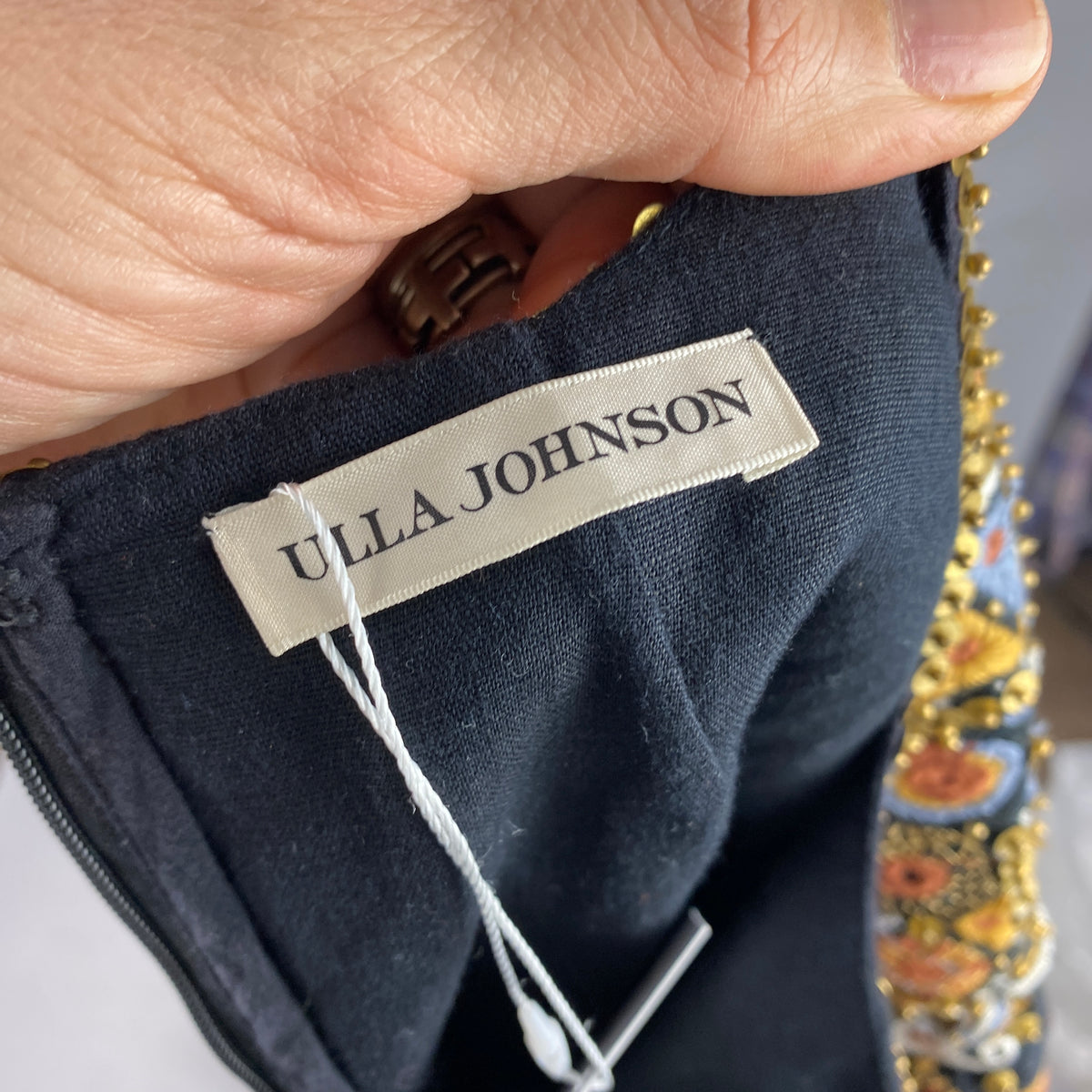 Ulla Johnson Black Heavily Embroidered & Sequinned Tunic Top S