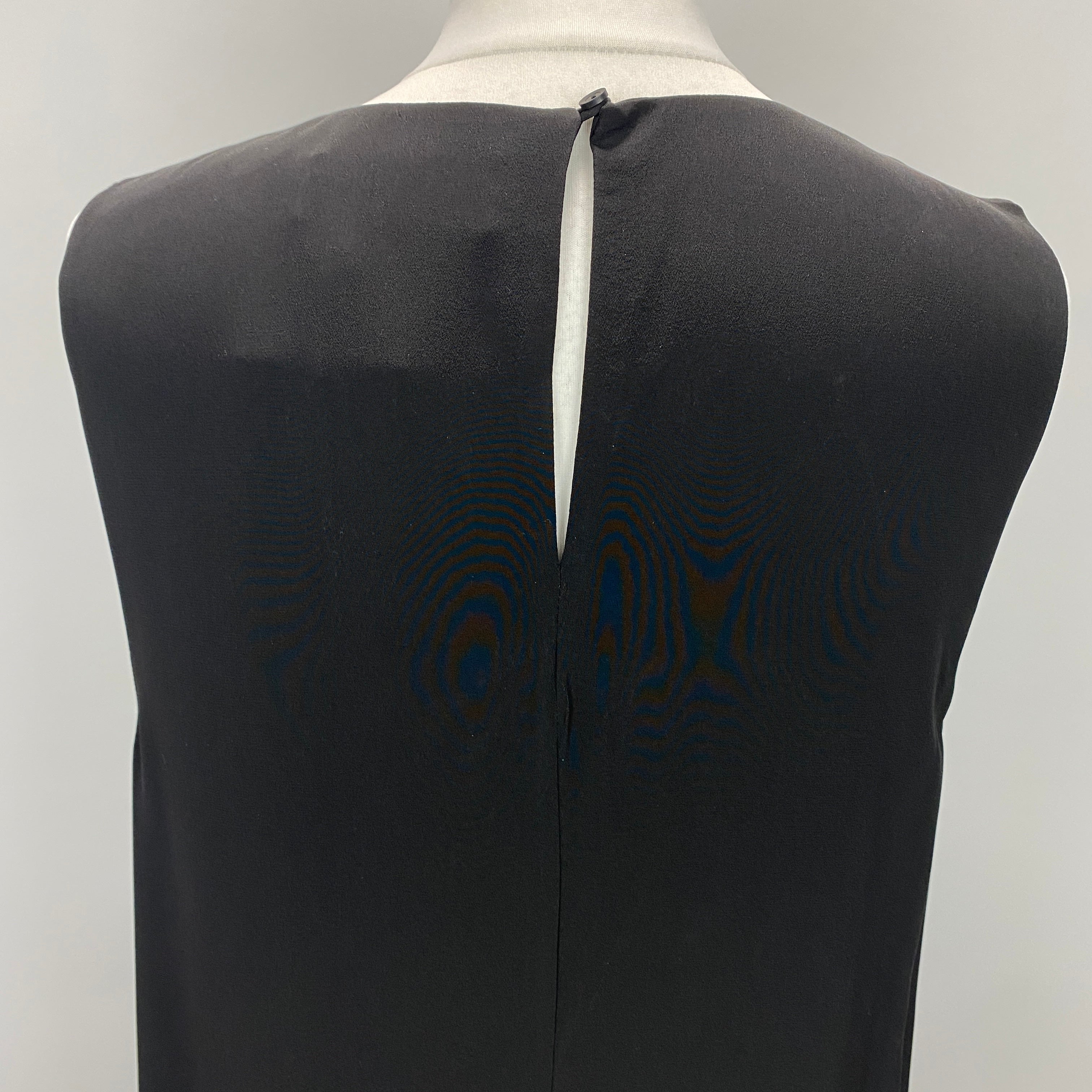 Matteau £543 Black Silk Sleeveless Column Maxi Dress M