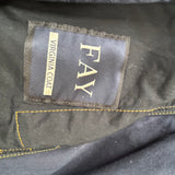Fay Brand New Navy Cotton Contrast Stitch Virginia Short Coat M