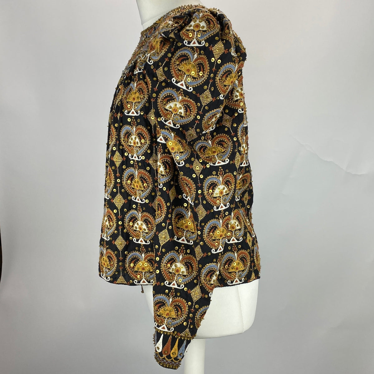 Ulla Johnson Black Heavily Embroidered & Sequinned Tunic Top S