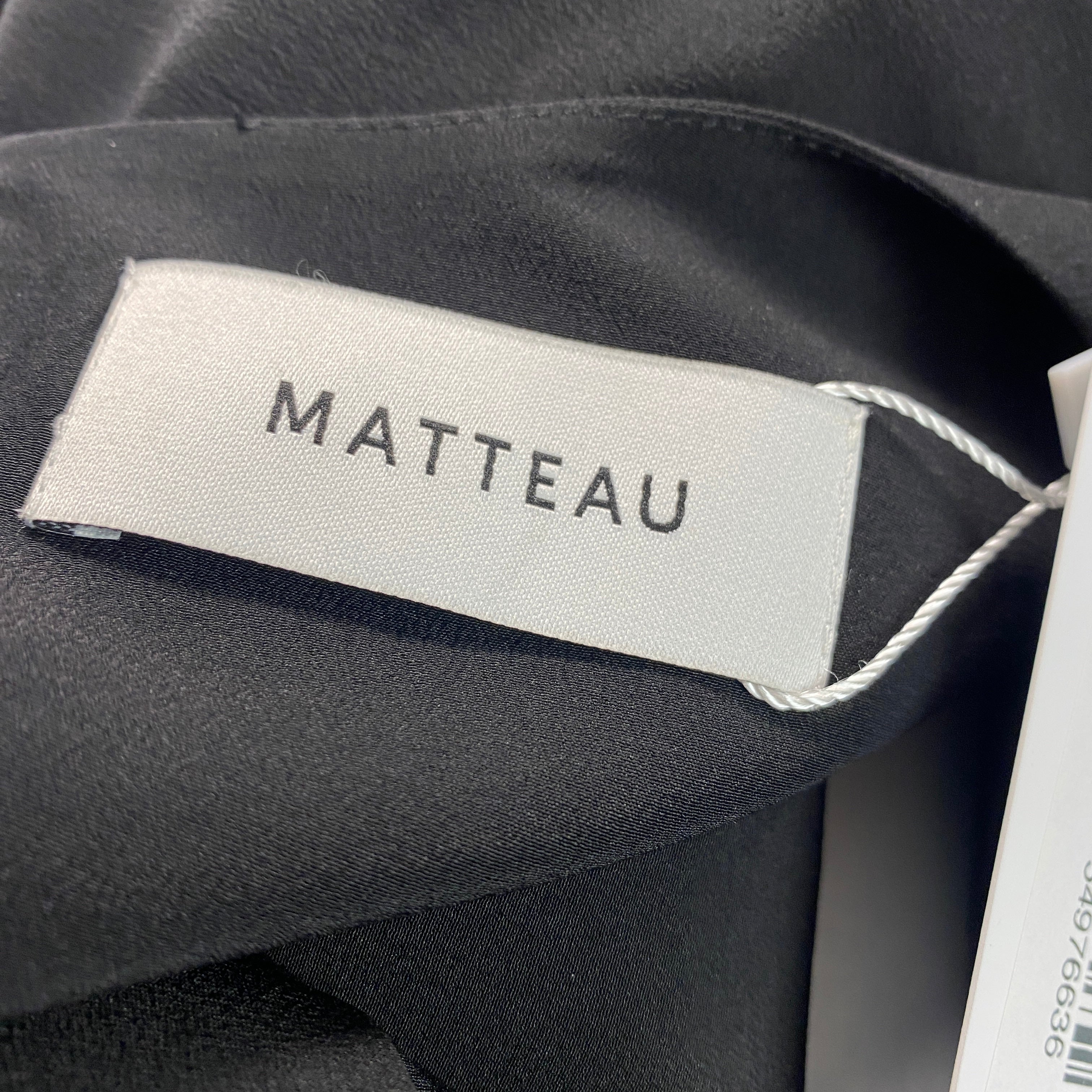 Matteau £543 Black Silk Sleeveless Column Maxi Dress M