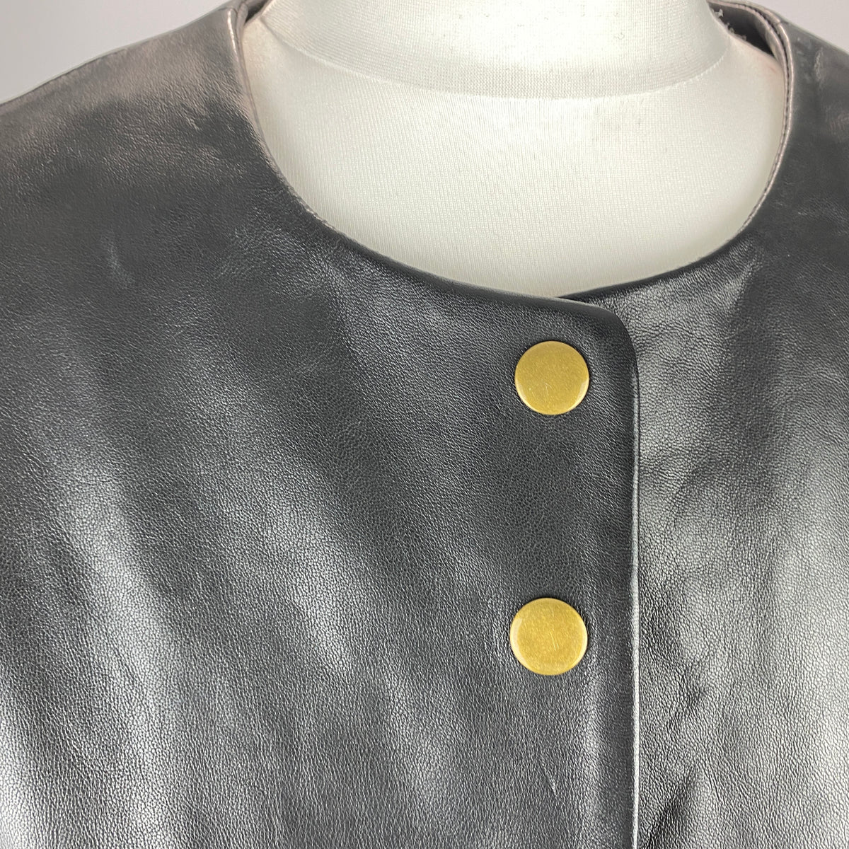 Sezane New £330 Black Lambskin Collarless Marlys Jacket S-M