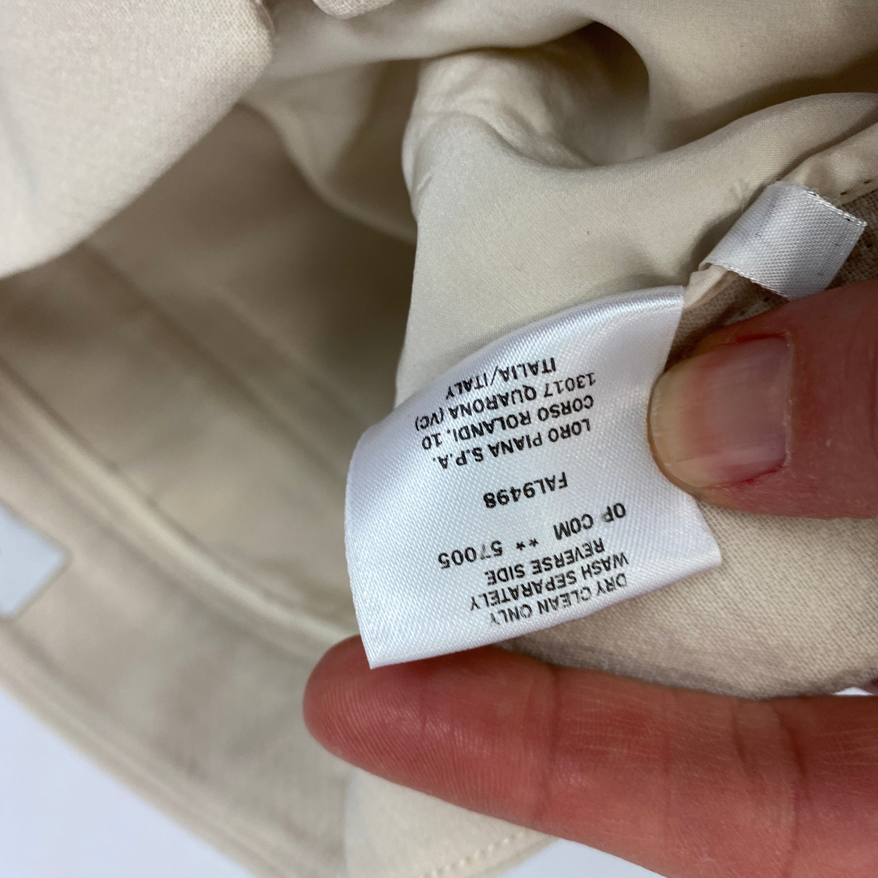 Loro Piana Cream Textured Wool Crepe Trousers XS
